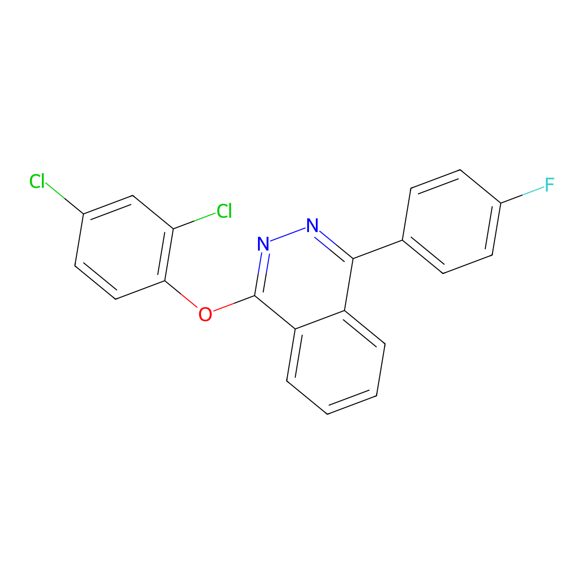 1-(2,4-Dichlorophenoxy)-4-(4-fluorophenyl)phthalazine molecular structure, CAS 314244-48-9