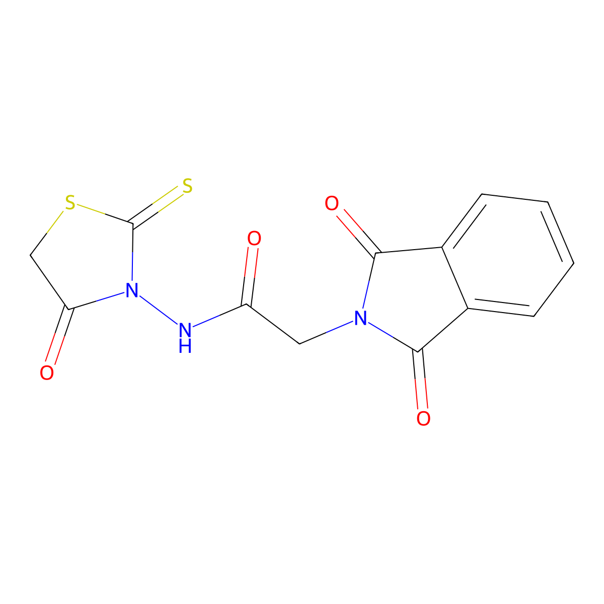 2-(1,3-dioxo-2,3-dihydro-1H-isoindol-2-yl)-N-(4-oxo-2-sulfanylidene-1,3-thiazolidin-3-yl)acetamide molecular structure, CAS 314244-75-2