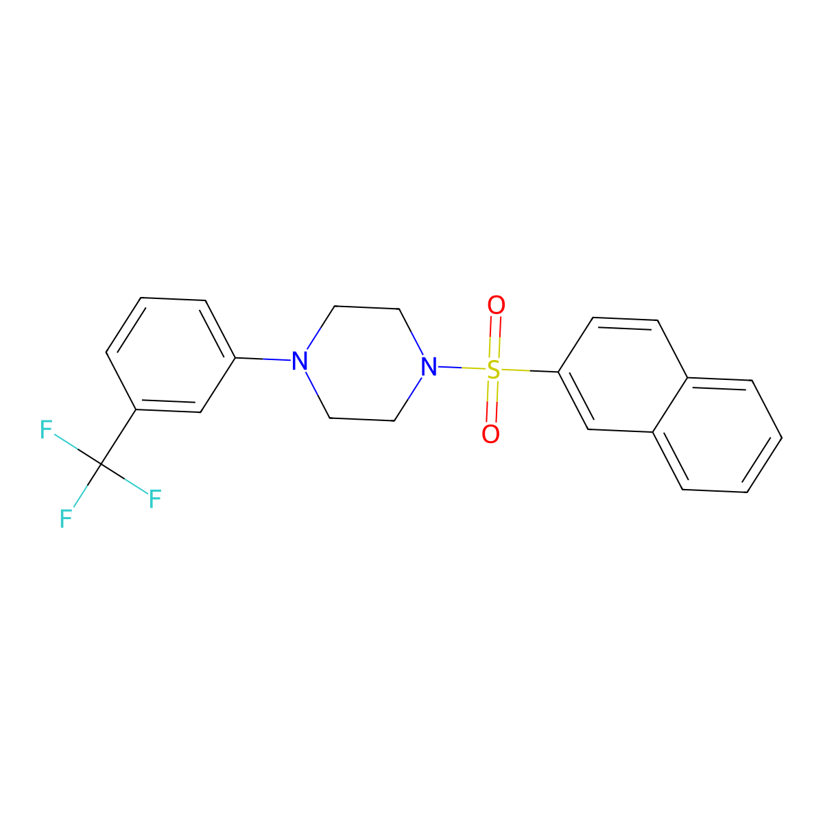 1-Naphthalen-2-ylsulfonyl-4-[3-(trifluoromethyl)phenyl]piperazine molecular structure, CAS 314244-96-7