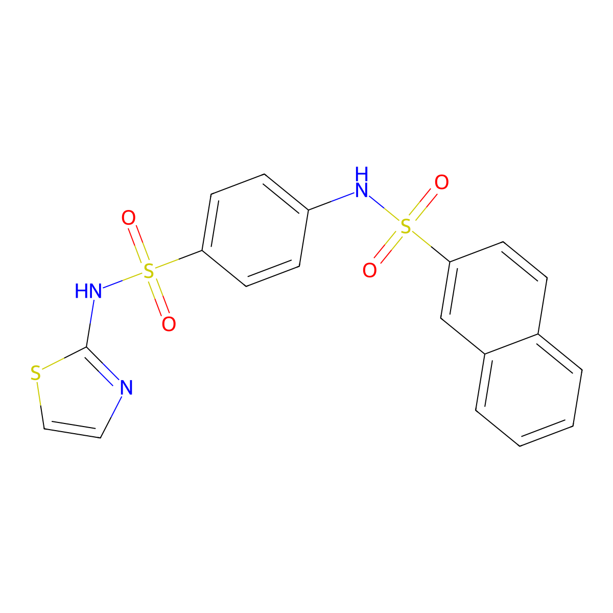 N-[4-(1,3-thiazol-2-ylsulfamoyl)phenyl]naphthalene-2-sulfonamide molecular structure, CAS 314245-12-0