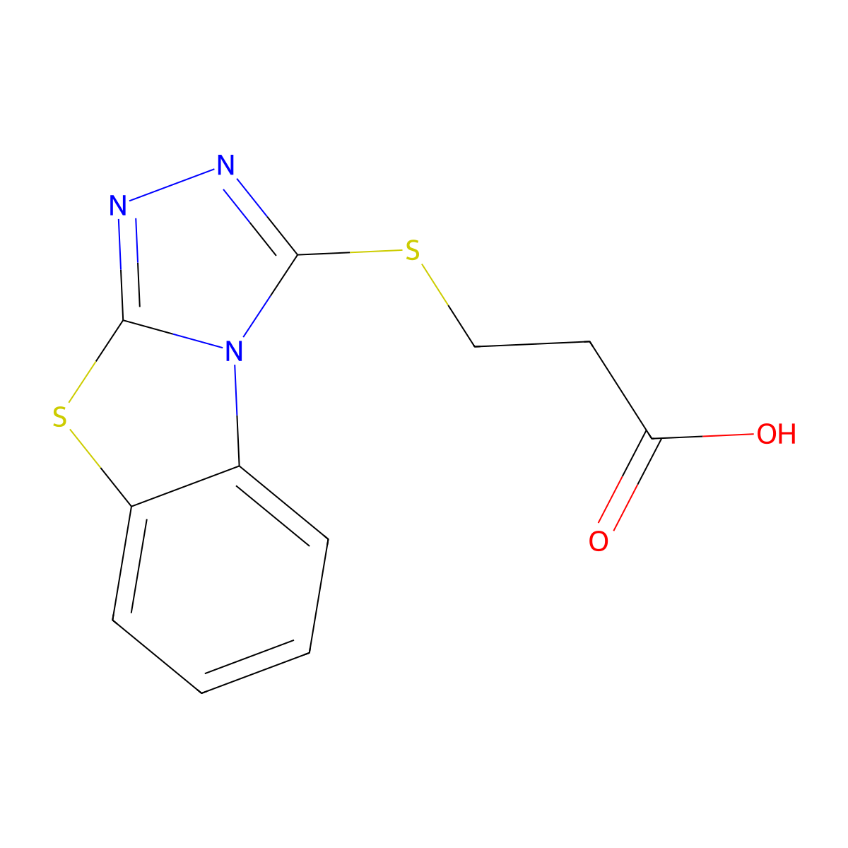 3-(Benzo[4,5]thiazolo[2,3-c][1,2,4]triazol-3-ylsulfanyl)-propionic acid molecular structure, CAS 314245-25-5