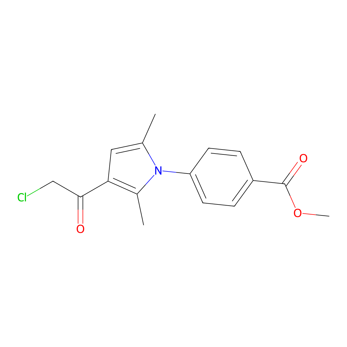methyl 4-(3-(2-chloroacetyl)-2,5-dimethyl-1H-pyrrol-1-yl)benzoate molecular structure, CAS 314245-31-3