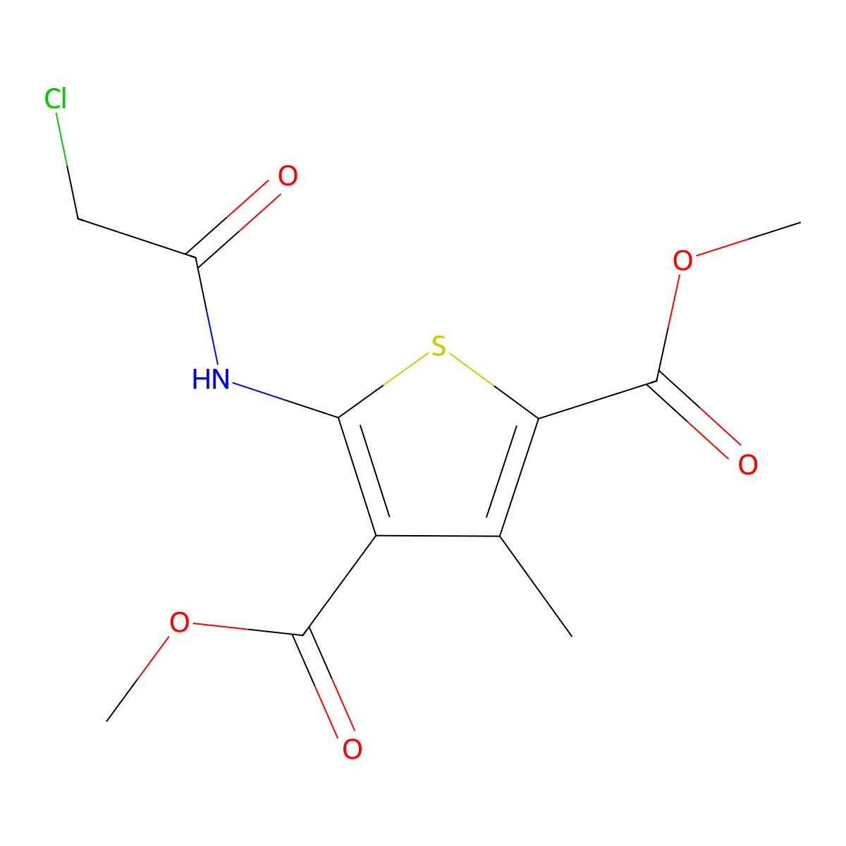 2,4-Dimethyl 5-(2-chloroacetamido)-3-methylthiophene-2,4-dicarboxylate molecular structure, CAS 314245-35-7
