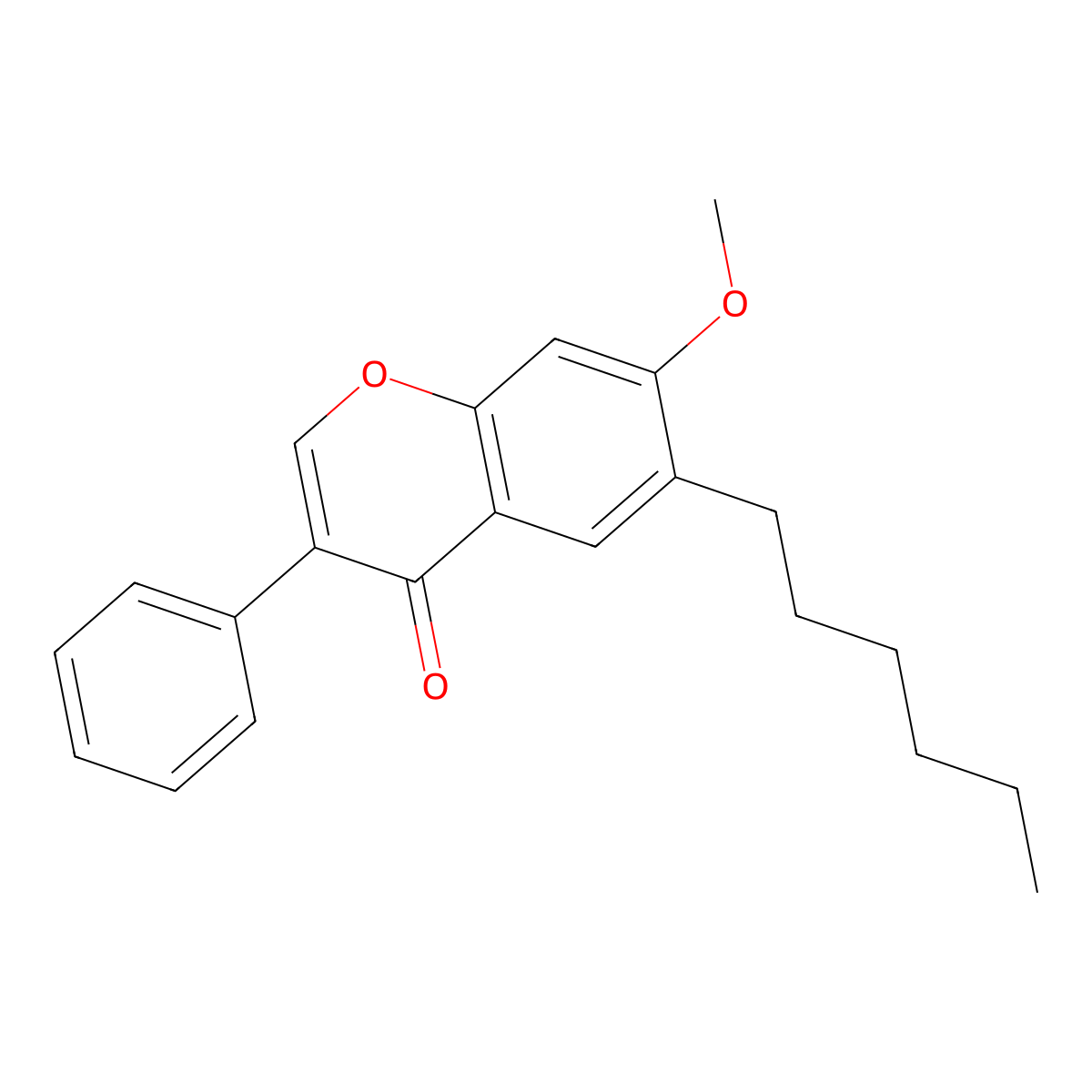 6-hexyl-7-methoxy-3-phenyl-4H-chromen-4-one molecular structure, CAS 314247-20-6