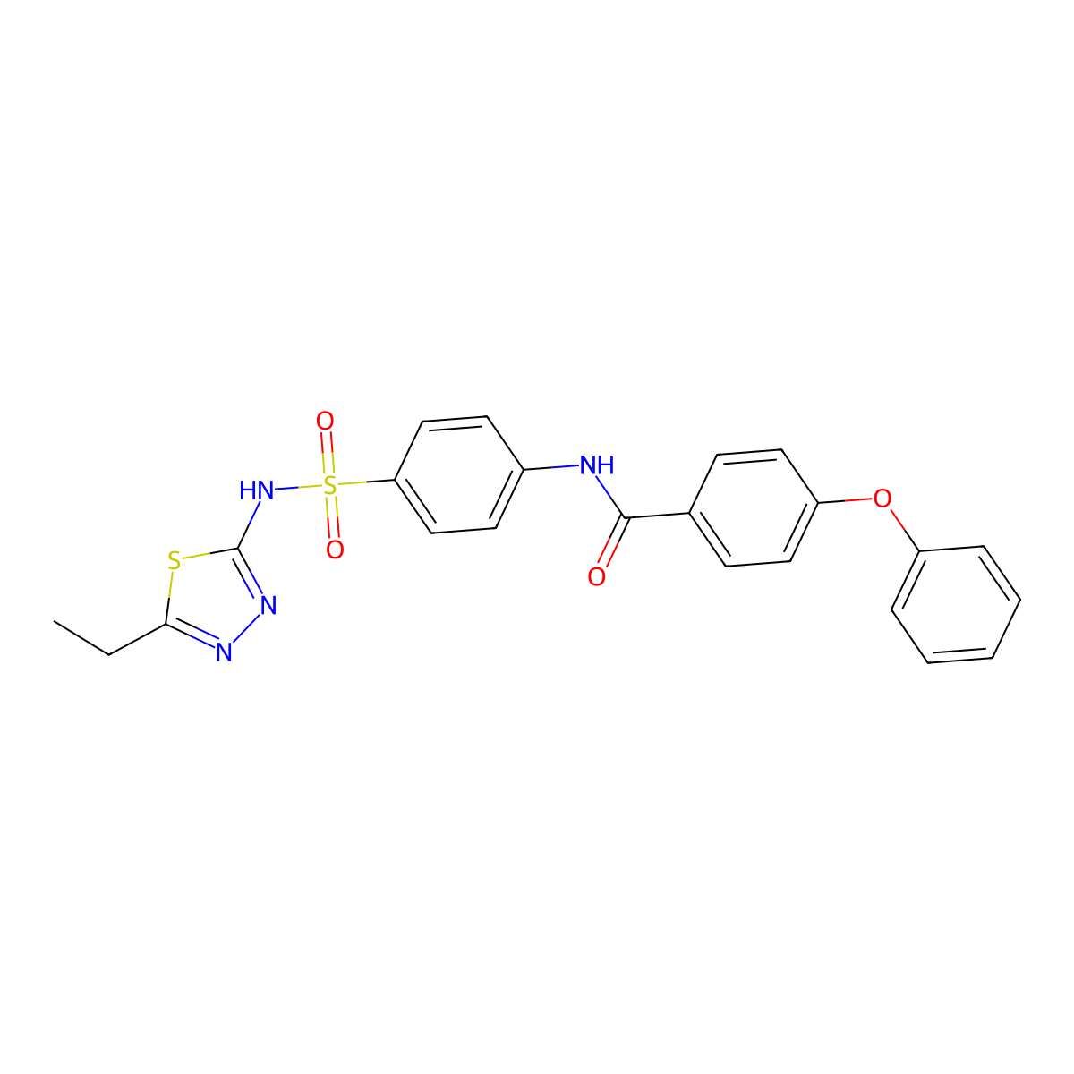 N-(4-(N-(5-ethyl-1,3,4-thiadiazol-2-yl)sulfamoyl)phenyl)-4-phenoxybenzamide molecular structure, CAS 314247-85-3
