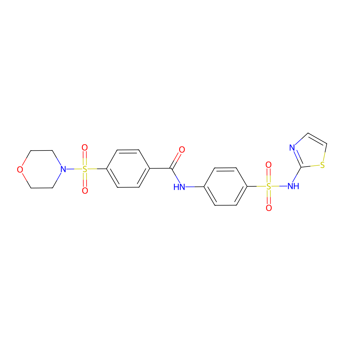 4-(4-morpholinylsulfonyl)-N-{4-[(1,3-thiazol-2-ylamino)sulfonyl]phenyl}benzamide molecular structure, CAS 314247-88-6