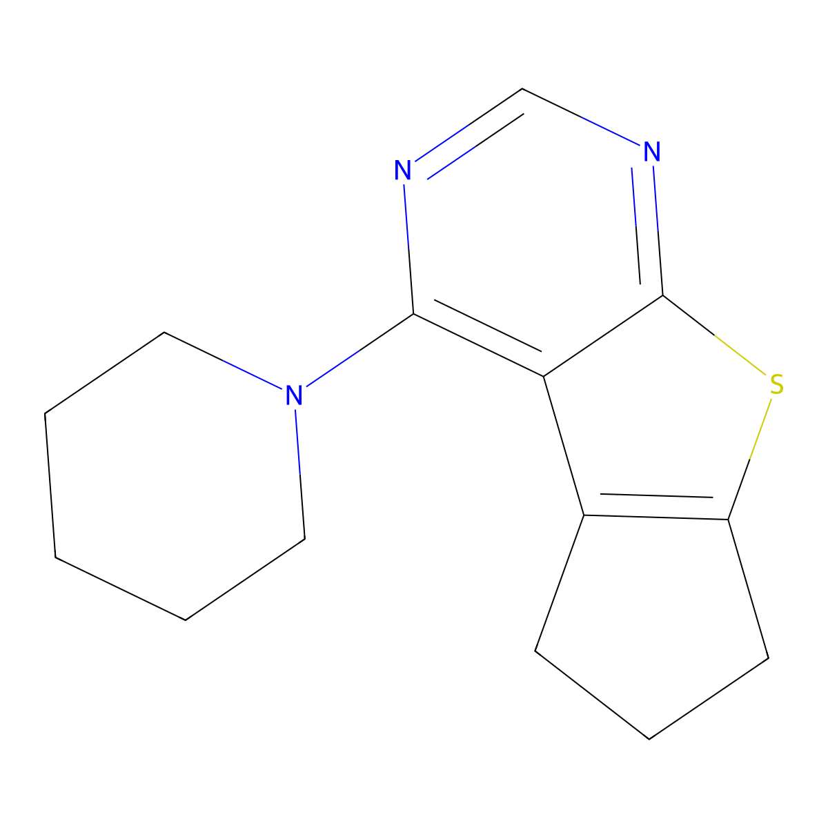 4-(Piperidin-1-yl)-6,7-dihydro-5H-cyclopenta[4,5]thieno[2,3-d]pyrimidine molecular structure, CAS 314248-20-9