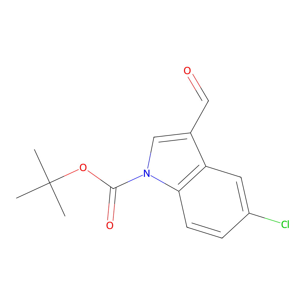 tert-butyl 5-chloro-3-formyl-1H-indole-1-carboxylate molecular structure, CAS 314248-57-2