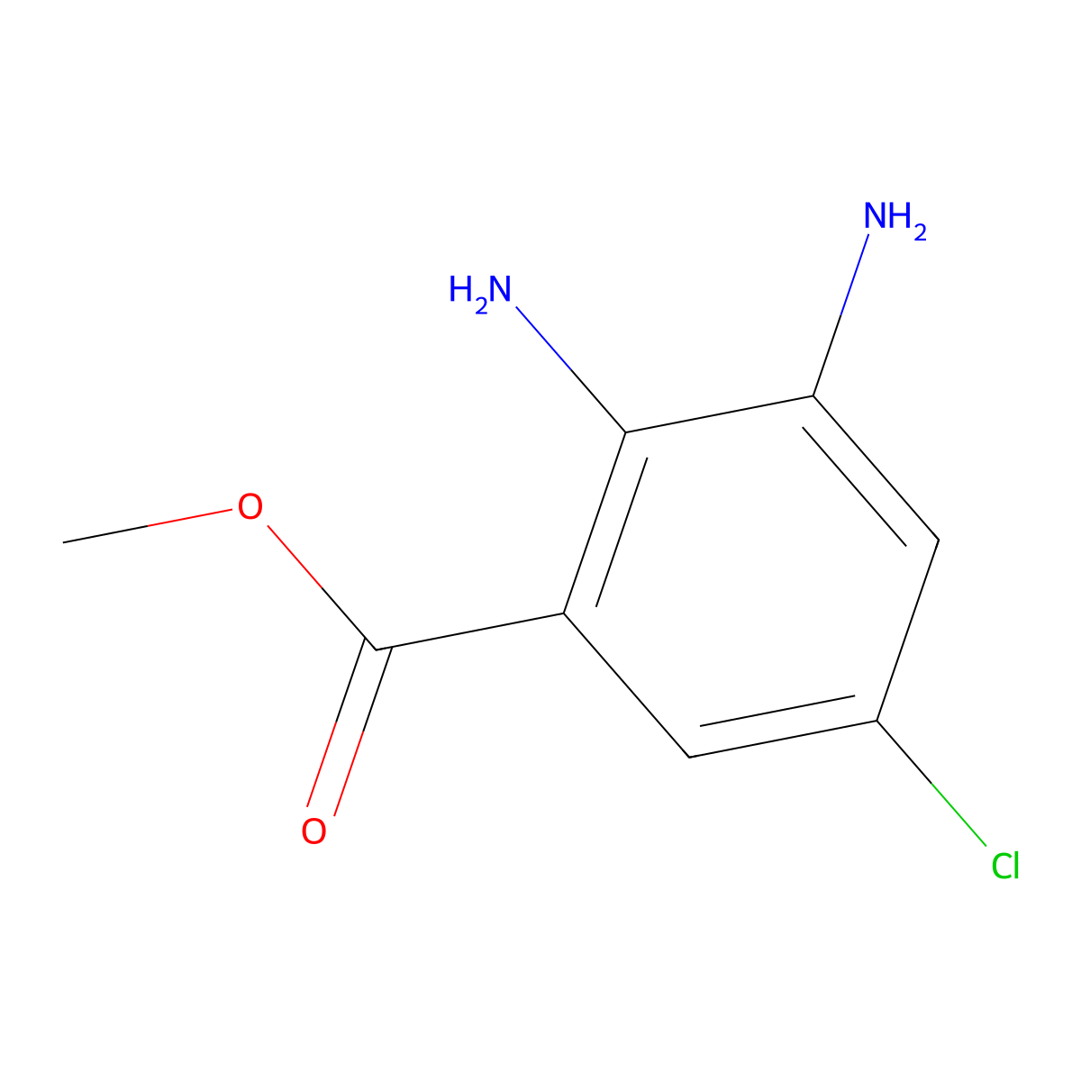 Methyl 2,3-diamino-5-chlorobenzoate molecular structure, CAS 314248-61-8