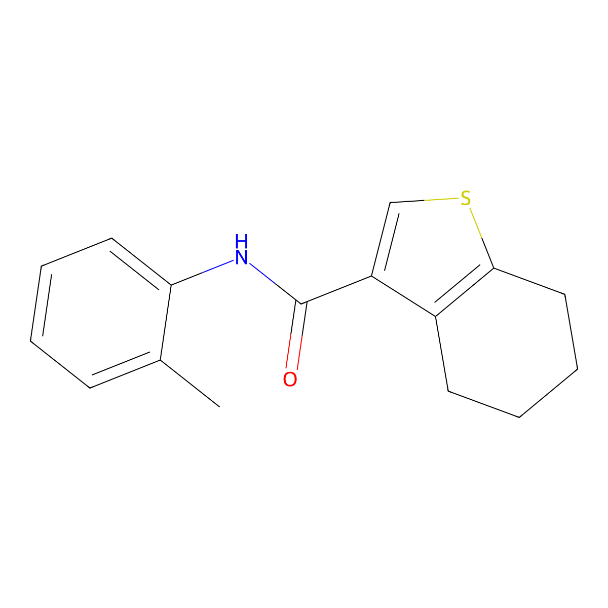 N-(2-methylphenyl)-4,5,6,7-tetrahydro-1-benzothiophene-3-carboxamide molecular structure, CAS 314250-79-8