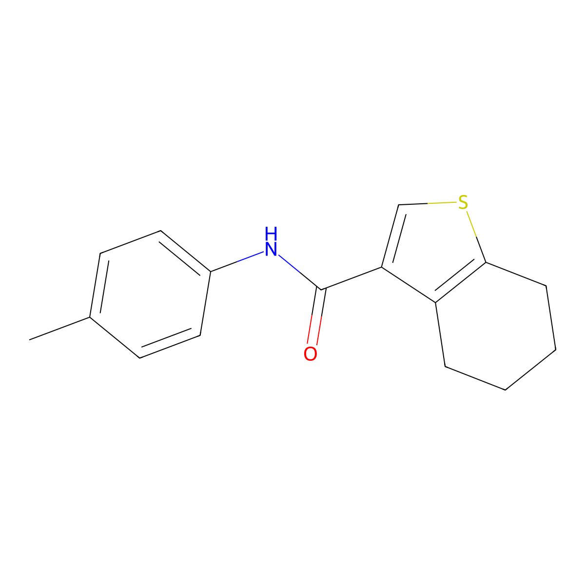 N-(4-methylphenyl)-4,5,6,7-tetrahydro-1-benzothiophene-3-carboxamide molecular structure, CAS 314250-80-1