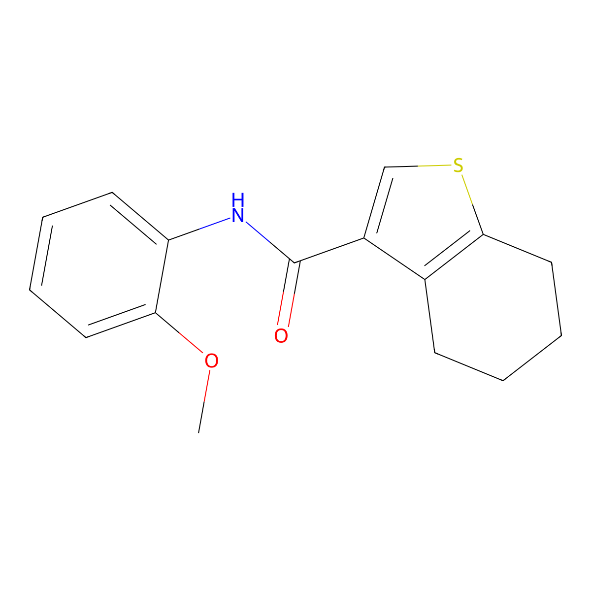 N-(2-methoxyphenyl)-4,5,6,7-tetrahydro-1-benzothiophene-3-carboxamide molecular structure, CAS 314250-81-2
