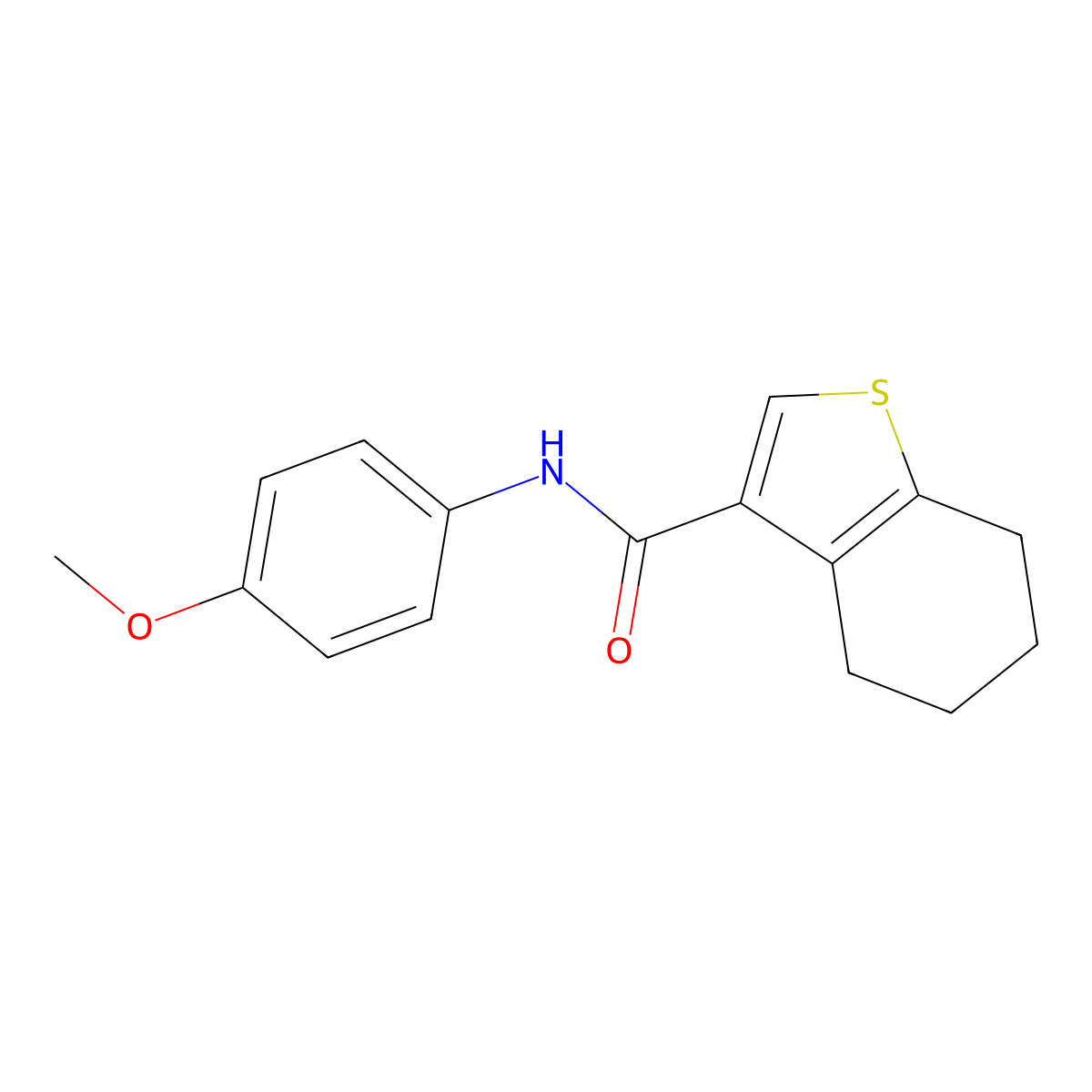 N-(4-methoxyphenyl)-4,5,6,7-tetrahydro-1-benzothiophene-3-carboxamide molecular structure, CAS 314250-82-3