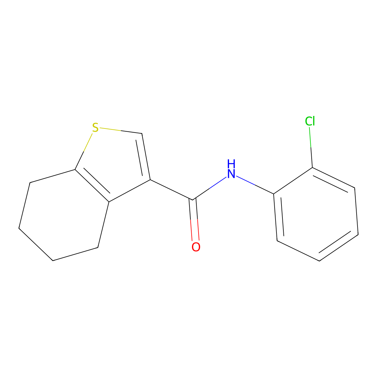 N-(2-chlorophenyl)-4,5,6,7-tetrahydro-1-benzothiophene-3-carboxamide molecular structure, CAS 314250-86-7