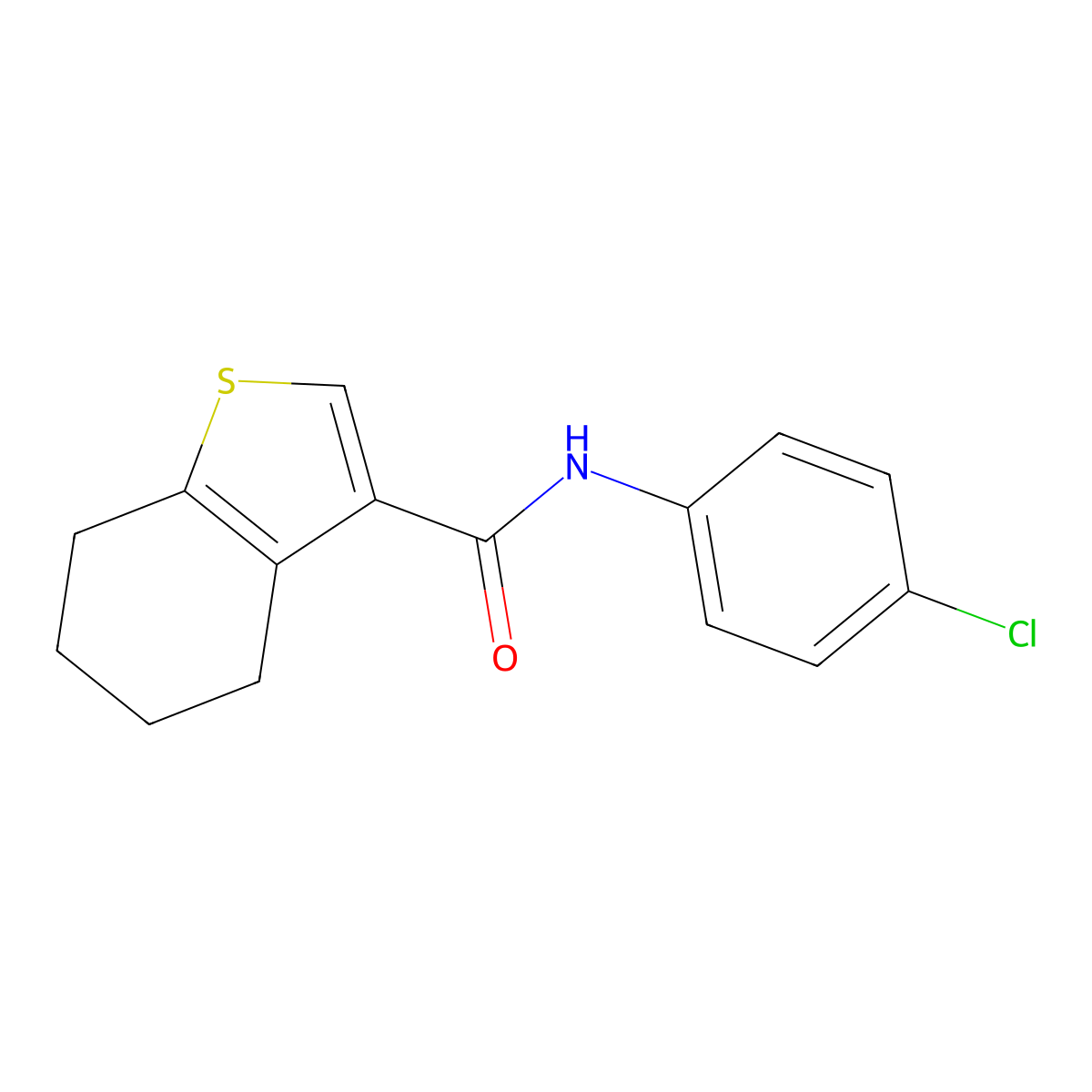 N-(4-chlorophenyl)-4,5,6,7-tetrahydro-1-benzothiophene-3-carboxamide molecular structure, CAS 314250-88-9