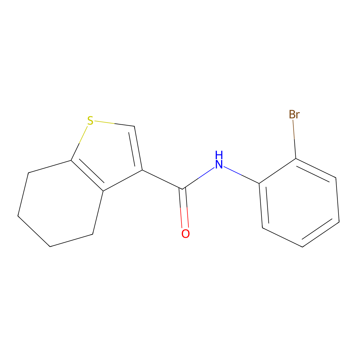 N-(2-bromophenyl)-4,5,6,7-tetrahydro-1-benzothiophene-3-carboxamide molecular structure, CAS 314250-93-6