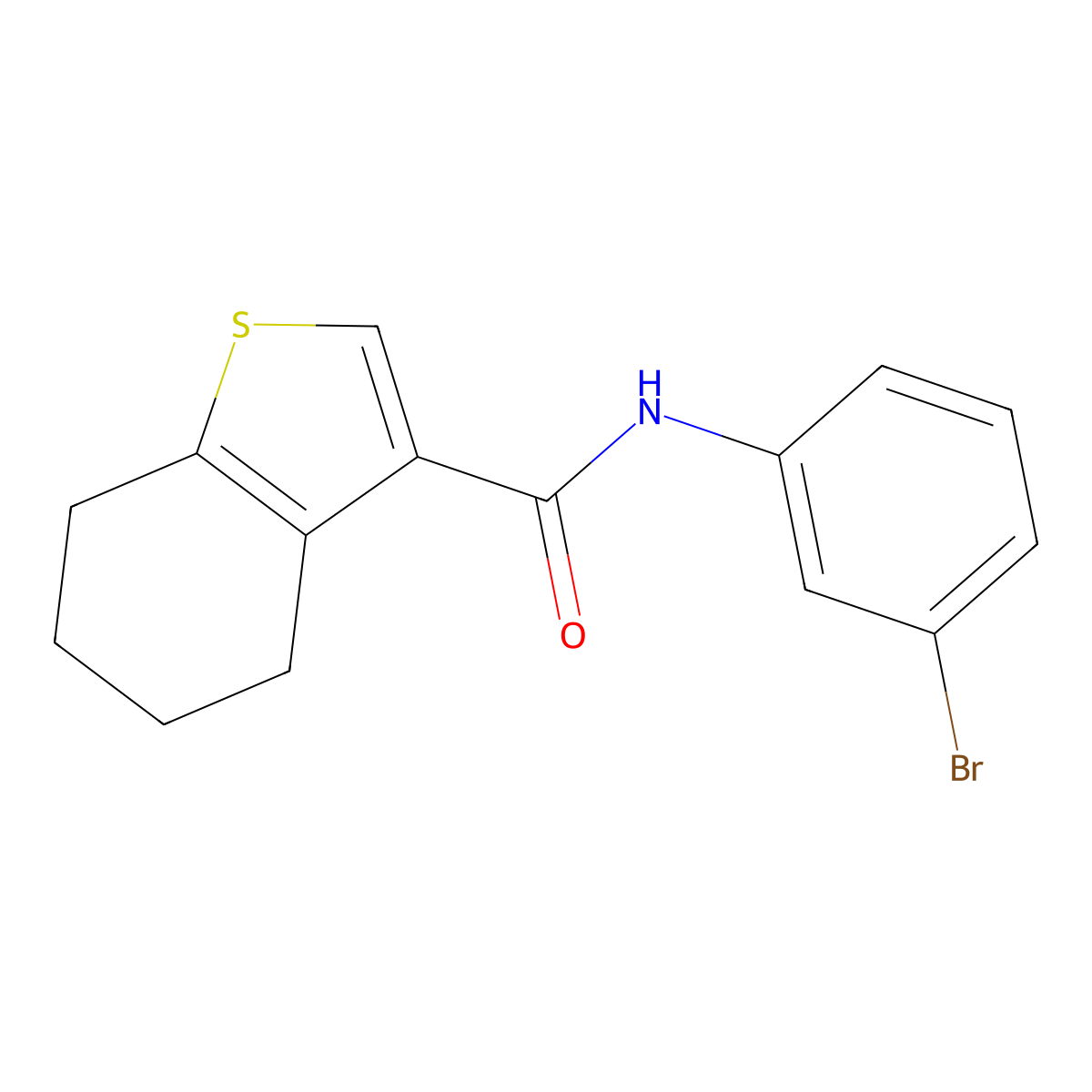 N-(3-bromophenyl)-4,5,6,7-tetrahydro-1-benzothiophene-3-carboxamide molecular structure, CAS 314250-94-7
