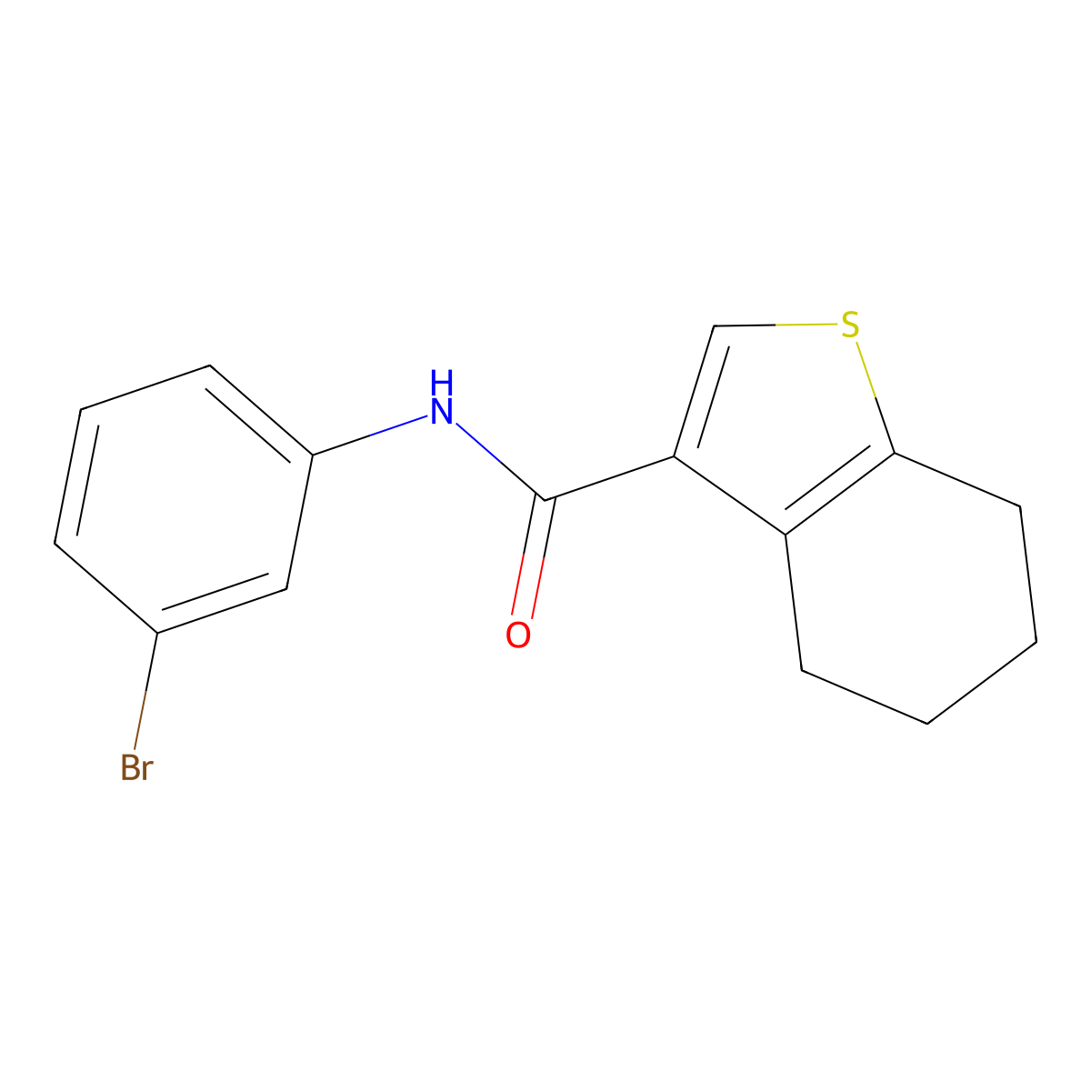 N-(3-bromophenyl)-4,5,6,7-tetrahydro-1-benzothiophene-3-carboxamide molecular structure, CAS 314250-94-7