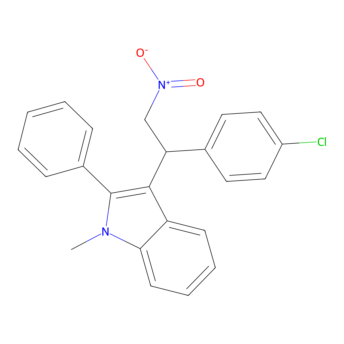 3-[1-(4-chlorophenyl)-2-nitroethyl]-1-methyl-2-phenyl-1H-indole molecular structure, CAS 314257-83-5