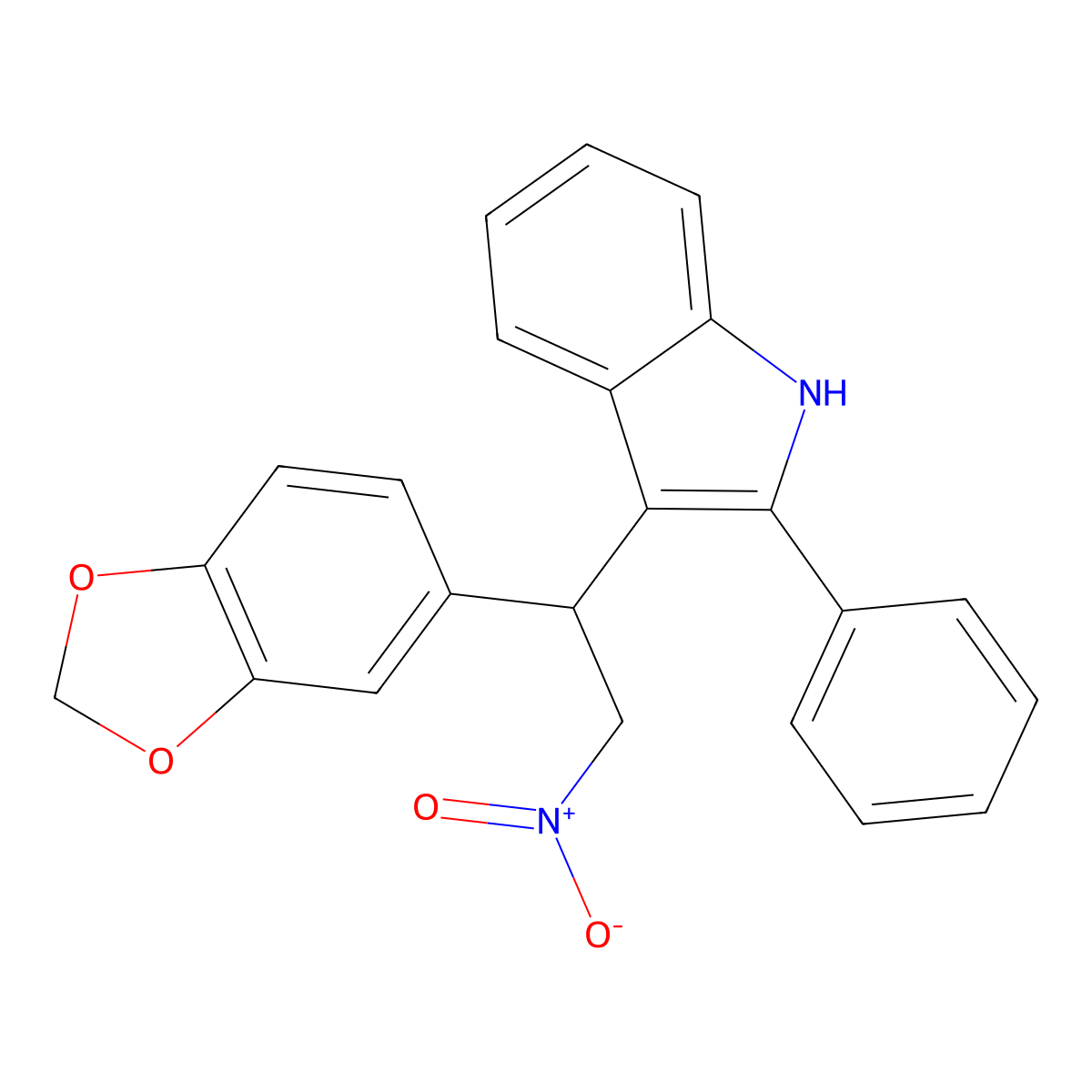 3-[1-(1,3-benzodioxol-5-yl)-2-nitroethyl]-2-phenyl-1H-indole molecular structure, CAS 314257-84-6