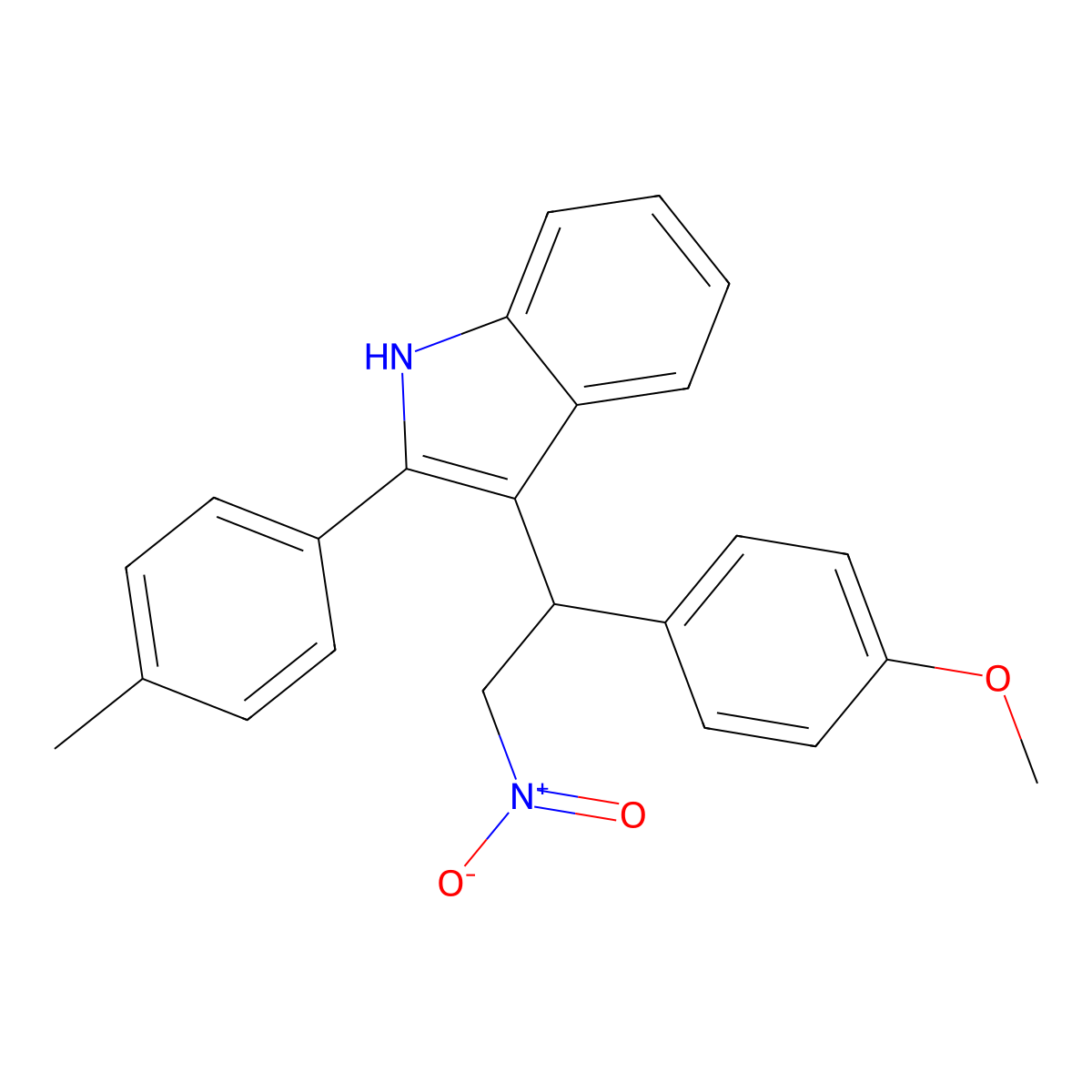 3-[1-(4-methoxyphenyl)-2-nitroethyl]-2-(4-methylphenyl)-1H-indole molecular structure, CAS 314257-86-8