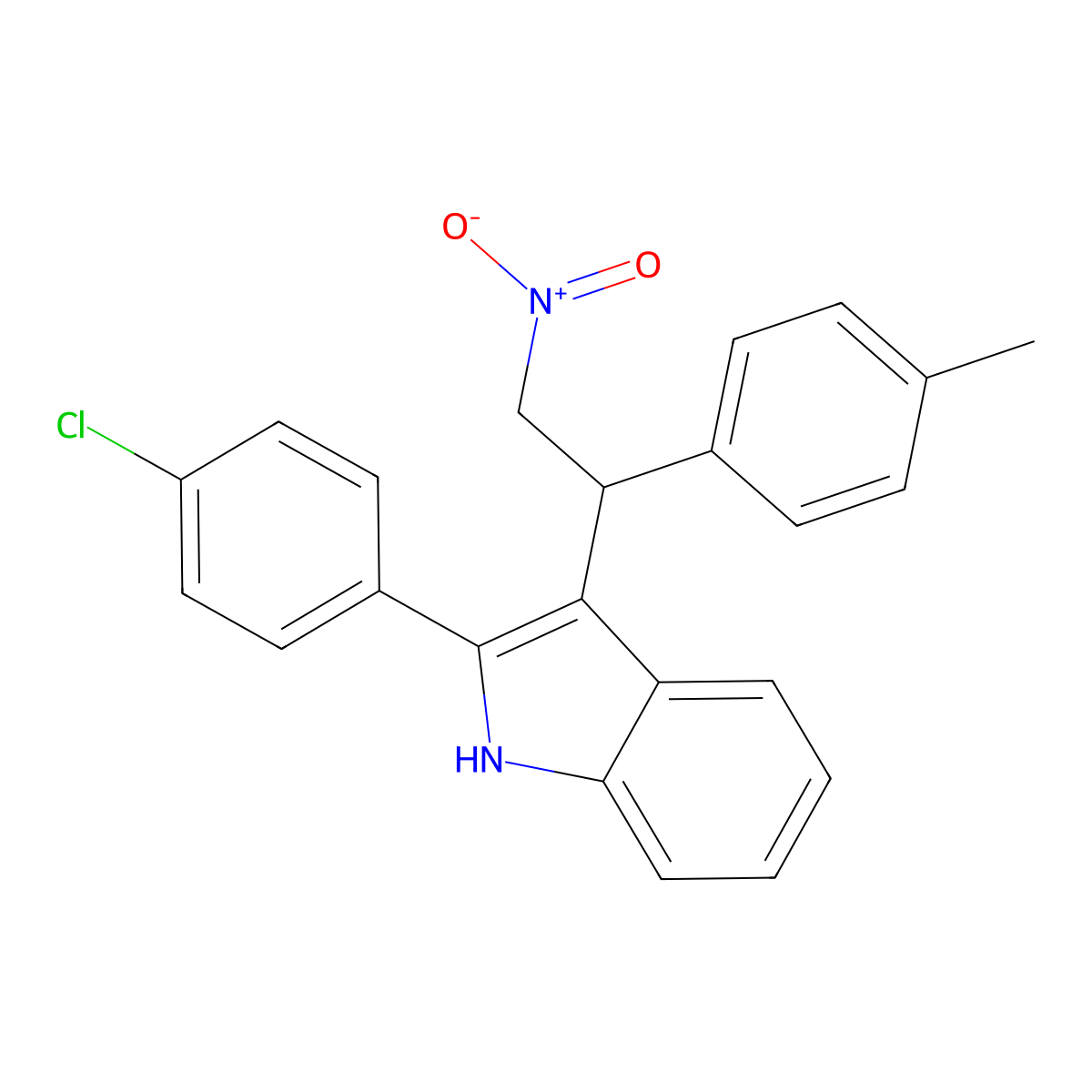 2-(4-chlorophenyl)-3-[1-(4-methylphenyl)-2-nitroethyl]-1H-indole molecular structure, CAS 314257-88-0