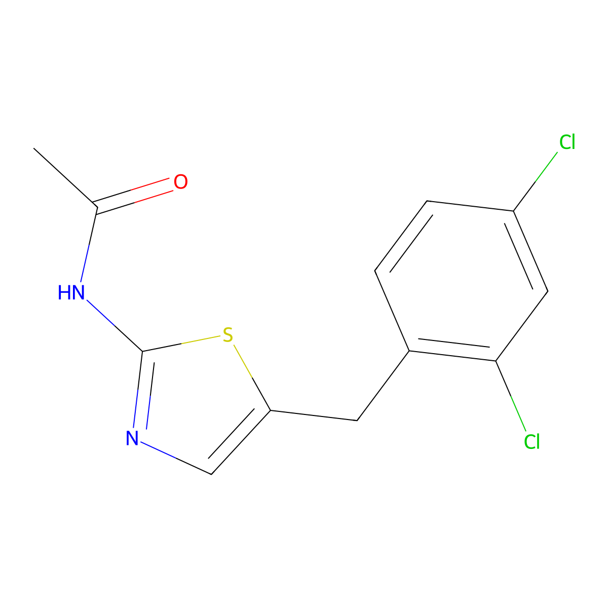 N-{5-[(2,4-dichlorophenyl)methyl]-1,3-thiazol-2-yl}acetamide molecular structure, CAS 314258-13-4