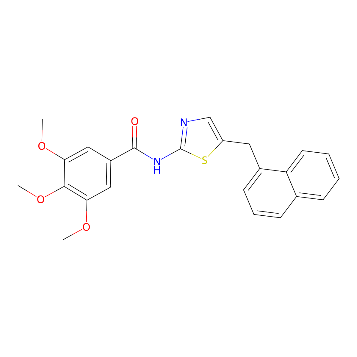 3,4,5-trimethoxy-N-(5-(naphthalen-1-ylmethyl)thiazol-2-yl)benzamide molecular structure, CAS 314258-21-4