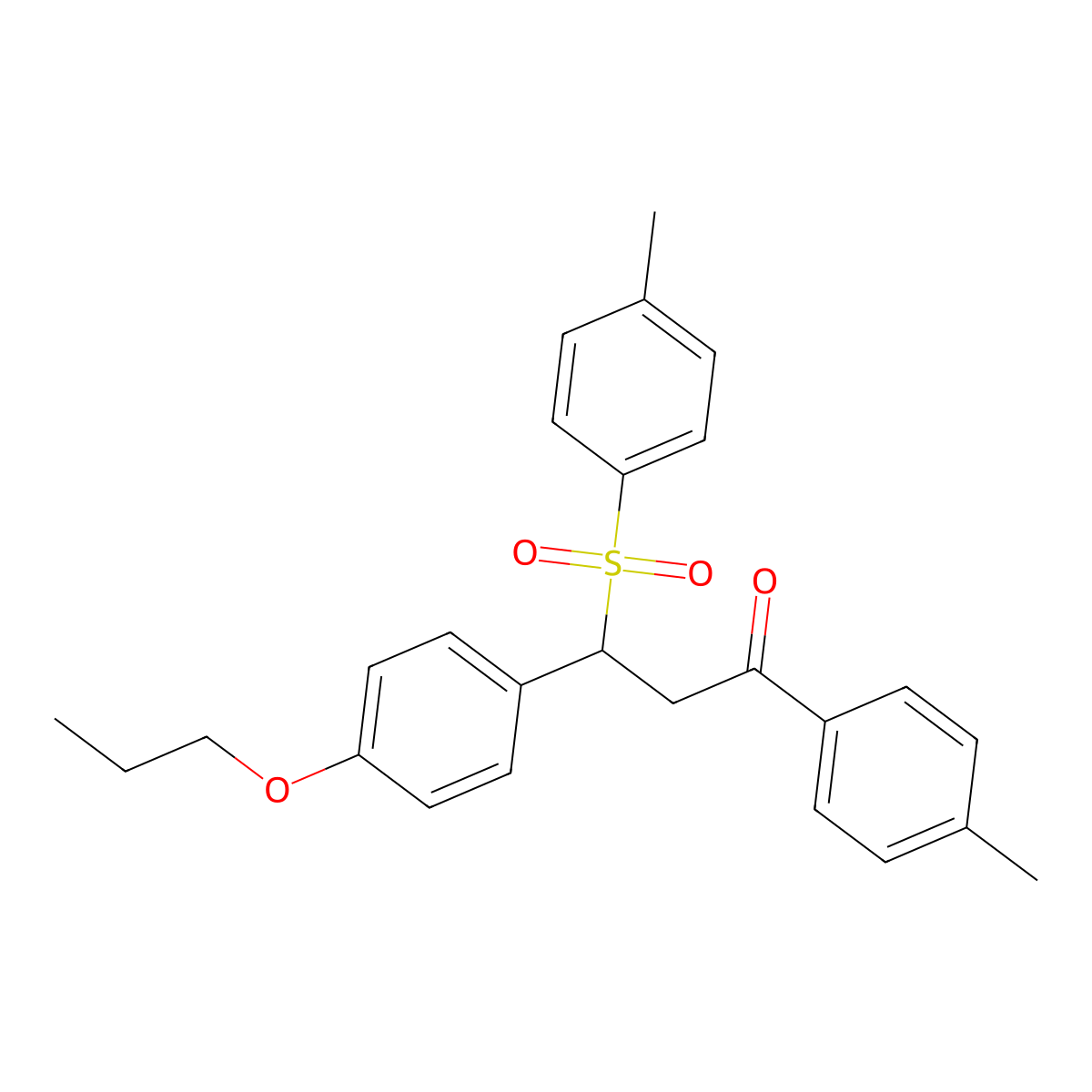 1-(4-Methylphenyl)-3-[(4-methylphenyl)sulfonyl]-3-(4-propoxyphenyl)propan-1-one molecular structure, CAS 314259-82-0