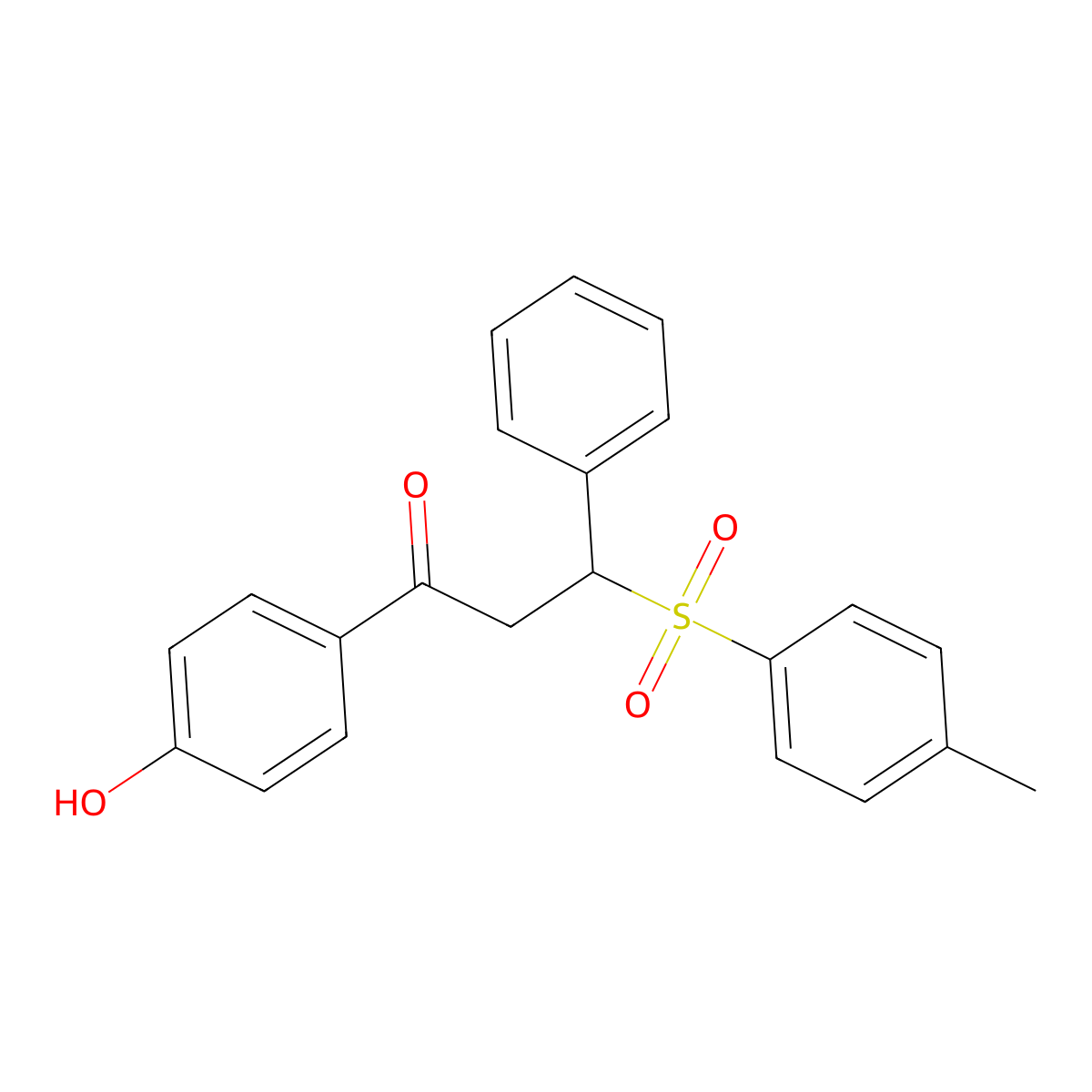 1-(4-Hydroxyphenyl)-3-(4-methylphenyl)sulfonyl-3-phenylpropan-1-one molecular structure, CAS 314259-86-4