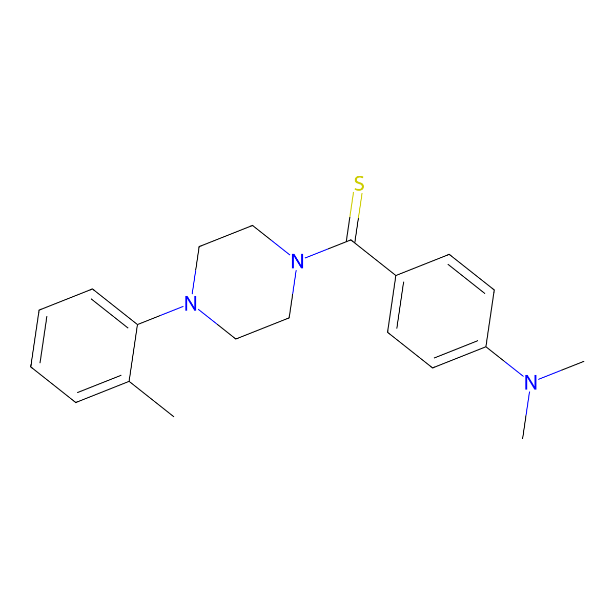 [4-(Dimethylamino)phenyl][4-(2-methylphenyl)piperazin-1-yl]methanethione molecular structure, CAS 314260-01-0