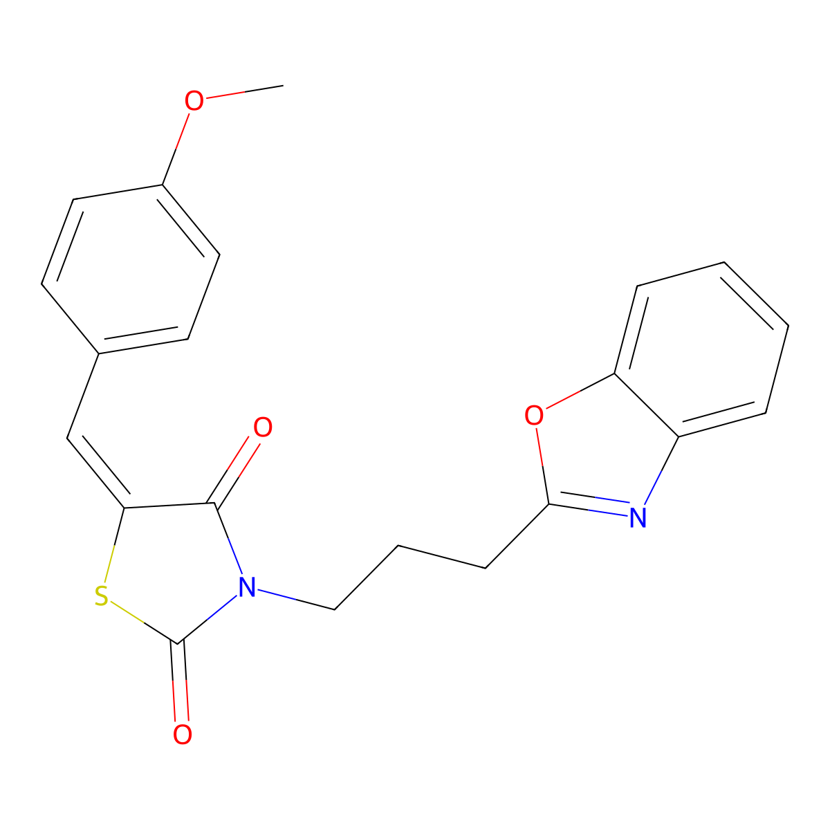 3-[3-(1,3-Benzoxazol-2-yl)propyl]-5-[(4-methoxyphenyl)methylidene]-1,3-thiazolidine-2,4-dione molecular structure, CAS 314260-19-0