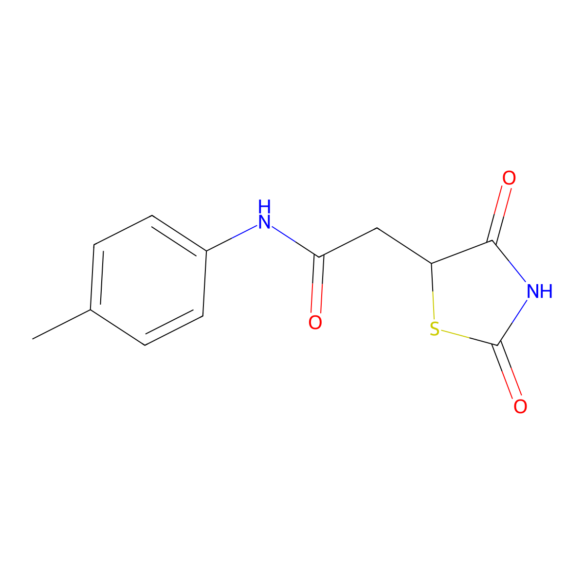 2-(2,4-dioxo-1,3-thiazolidin-5-yl)-N-(4-methylphenyl)acetamide molecular structure, CAS 314260-23-6