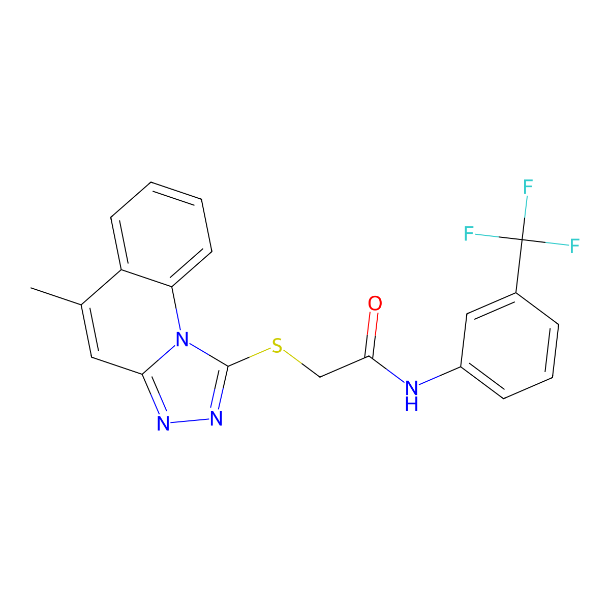 2-[(5-methyl[1,2,4]triazolo[4,3-a]quinolin-1-yl)sulfanyl]-N-[3-(trifluoromethyl)phenyl]acetamide molecular structure, CAS 314260-30-5