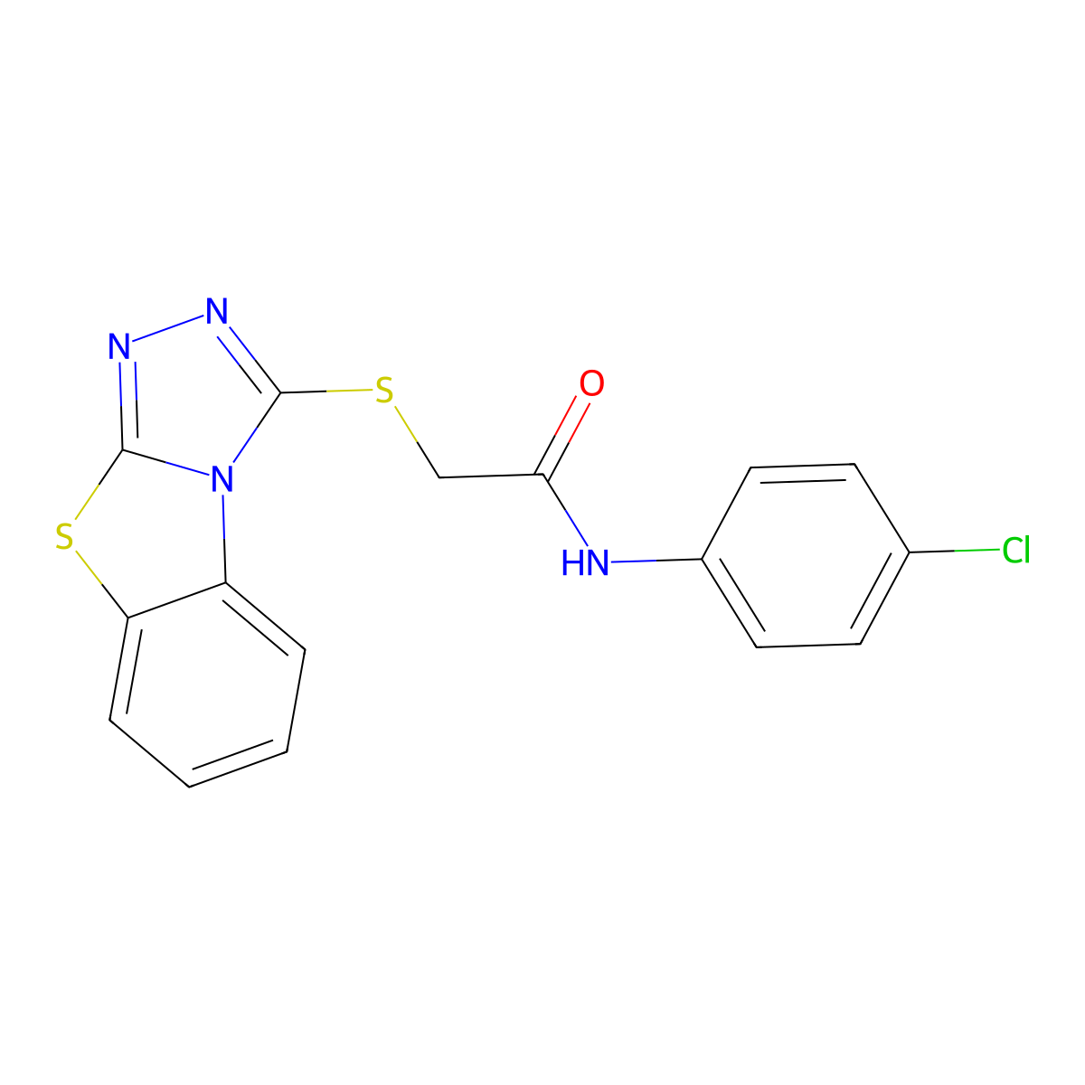 N-(4-chlorophenyl)-2-([1,2,4]triazolo[3,4-b][1,3]benzothiazol-3-ylsulfanyl)acetamide molecular structure, CAS 314260-51-0