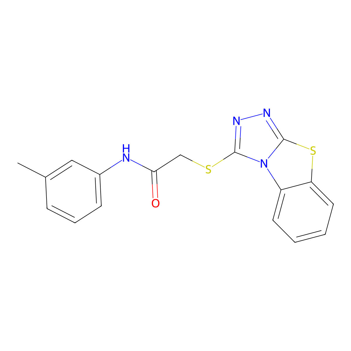 N-(3-methylphenyl)-2-([1,2,4]triazolo[3,4-b][1,3]benzothiazol-3-ylsulfanyl)acetamide molecular structure, CAS 314260-55-4