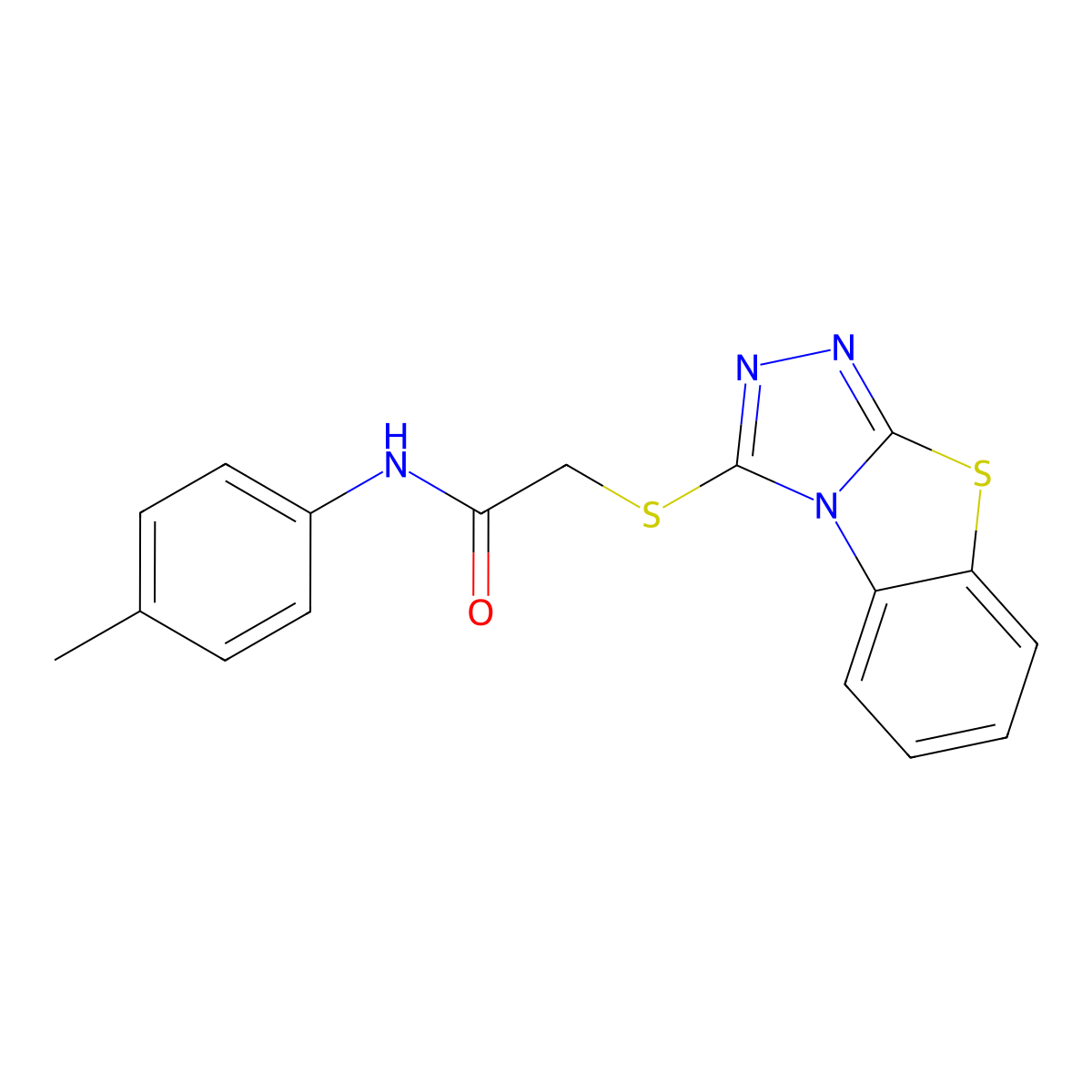 N-(4-methylphenyl)-2-{7-thia-2,4,5-triazatricyclo[6.4.0.0^{2,6}]dodeca-1(8),3,5,9,11-pentaen-3-ylsulfanyl}acetamide molecular structure, CAS 314260-56-5