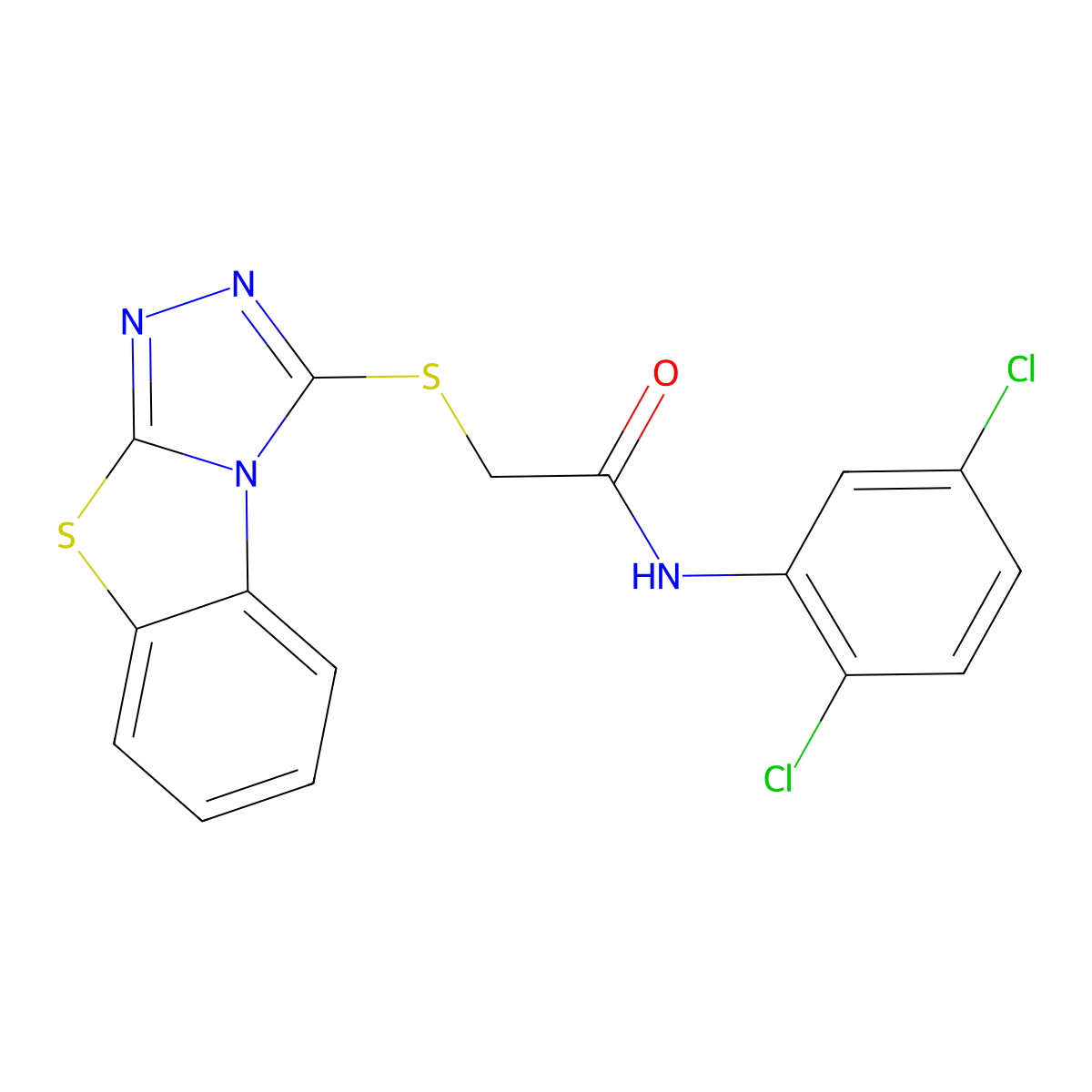 N-(2,5-dichlorophenyl)-2-([1,2,4]triazolo[3,4-b][1,3]benzothiazol-3-ylsulfanyl)acetamide molecular structure, CAS 314260-63-4