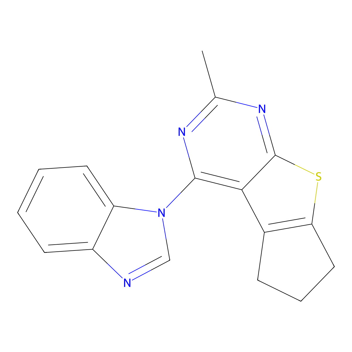 12-(1H-1,3-Benzodiazol-1-yl)-10-methyl-7-thia-9,11-diazatricyclo(6.4.0.02,6)dodeca-1(12),2(6),8,10-tetraene molecular structure, CAS 314260-87-2