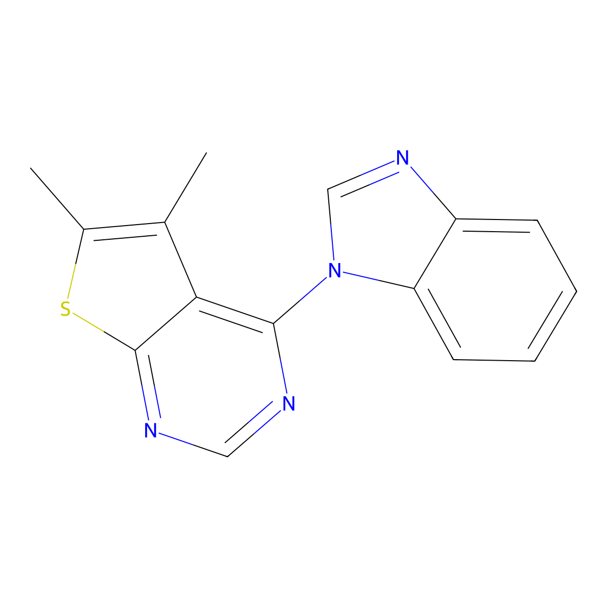 4-(Benzimidazol-1-yl)-5,6-dimethylthieno[2,3-d]pyrimidine molecular structure, CAS 314260-95-2