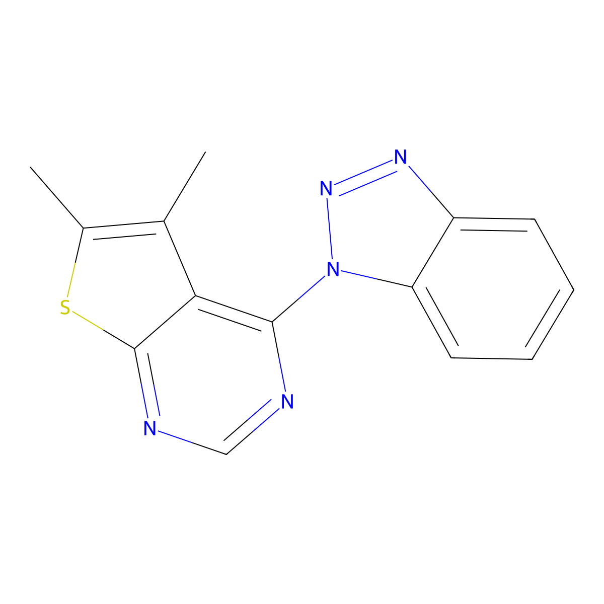 4-(Benzotriazol-1-yl)-5,6-dimethylthieno[2,3-d]pyrimidine molecular structure, CAS 314260-96-3