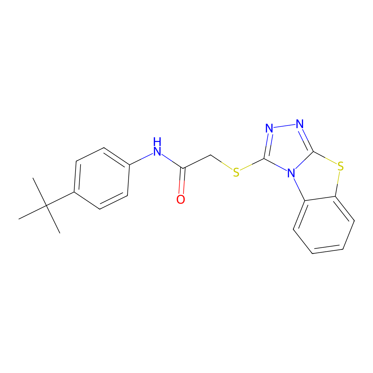 N-(4-tert-butylphenyl)-2-{7-thia-2,4,5-triazatricyclo[6.4.0.0^{2,6}]dodeca-1(8),3,5,9,11-pentaen-3-ylsulfanyl}acetamide molecular structure, CAS 314261-12-6