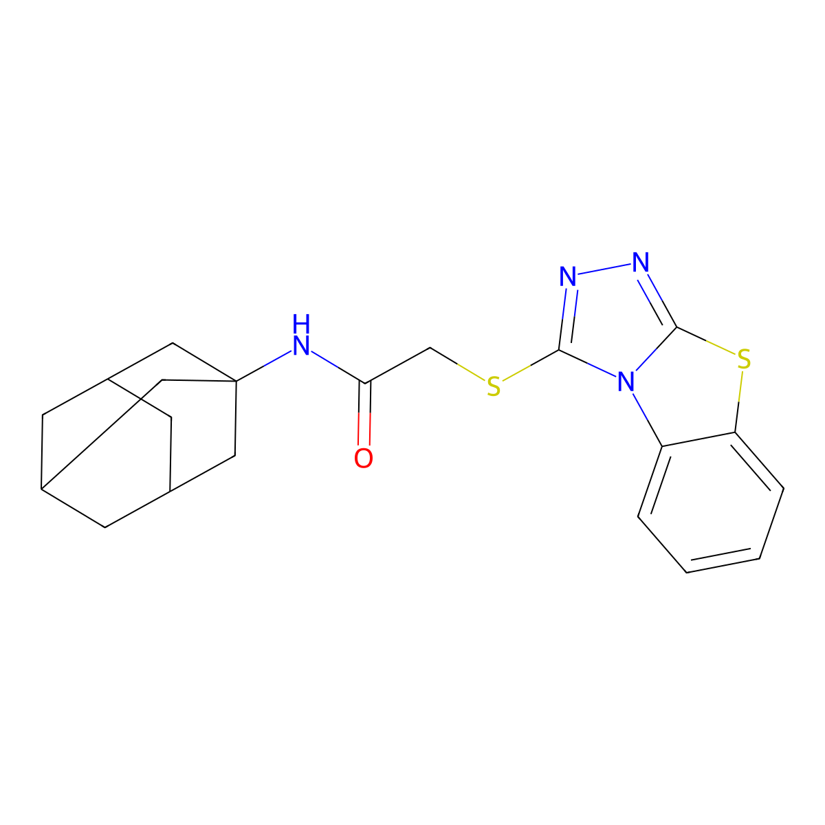 N-(1-adamantyl)-2-([1,2,4]triazolo[3,4-b][1,3]benzothiazol-1-ylsulfanyl)acetamide molecular structure, CAS 314261-17-1