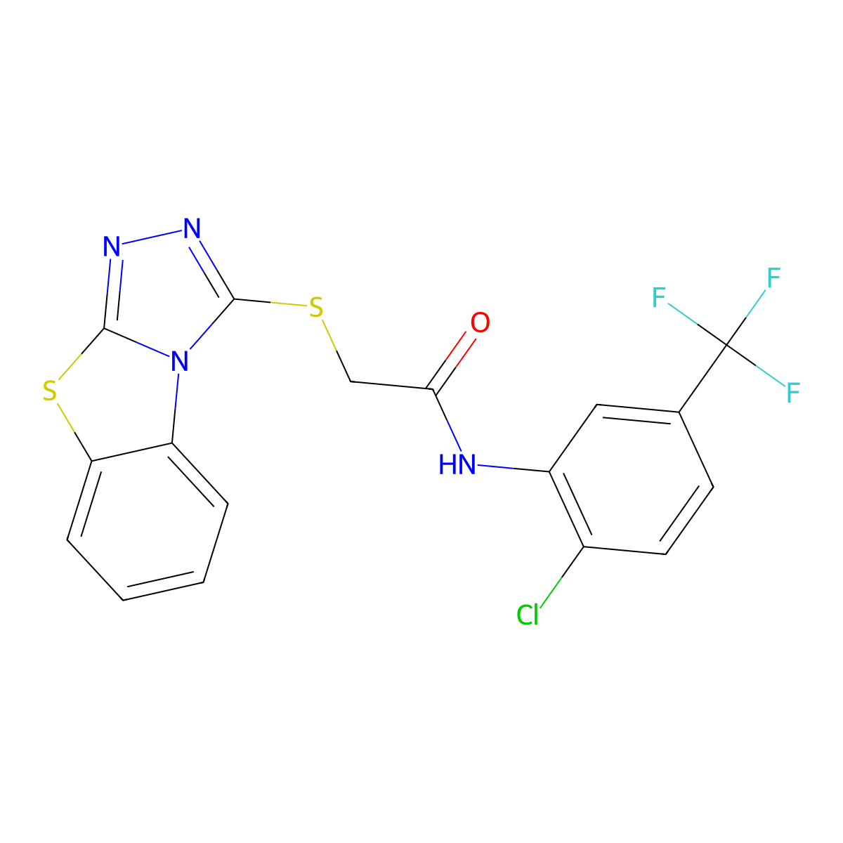 N-[2-chloro-5-(trifluoromethyl)phenyl]-2-{7-thia-2,4,5-triazatricyclo[6.4.0.0^{2,6}]dodeca-1(8),3,5,9,11-pentaen-3-ylsulfanyl}acetamide molecular structure, CAS 314261-18-2