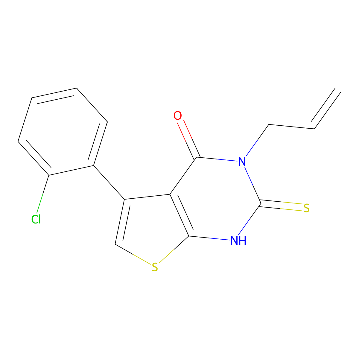 3-allyl-5-(2-chlorophenyl)-2-thioxo-2,3-dihydrothieno[2,3-d]pyrimidin-4(1H)-one molecular structure, CAS 314261-29-5