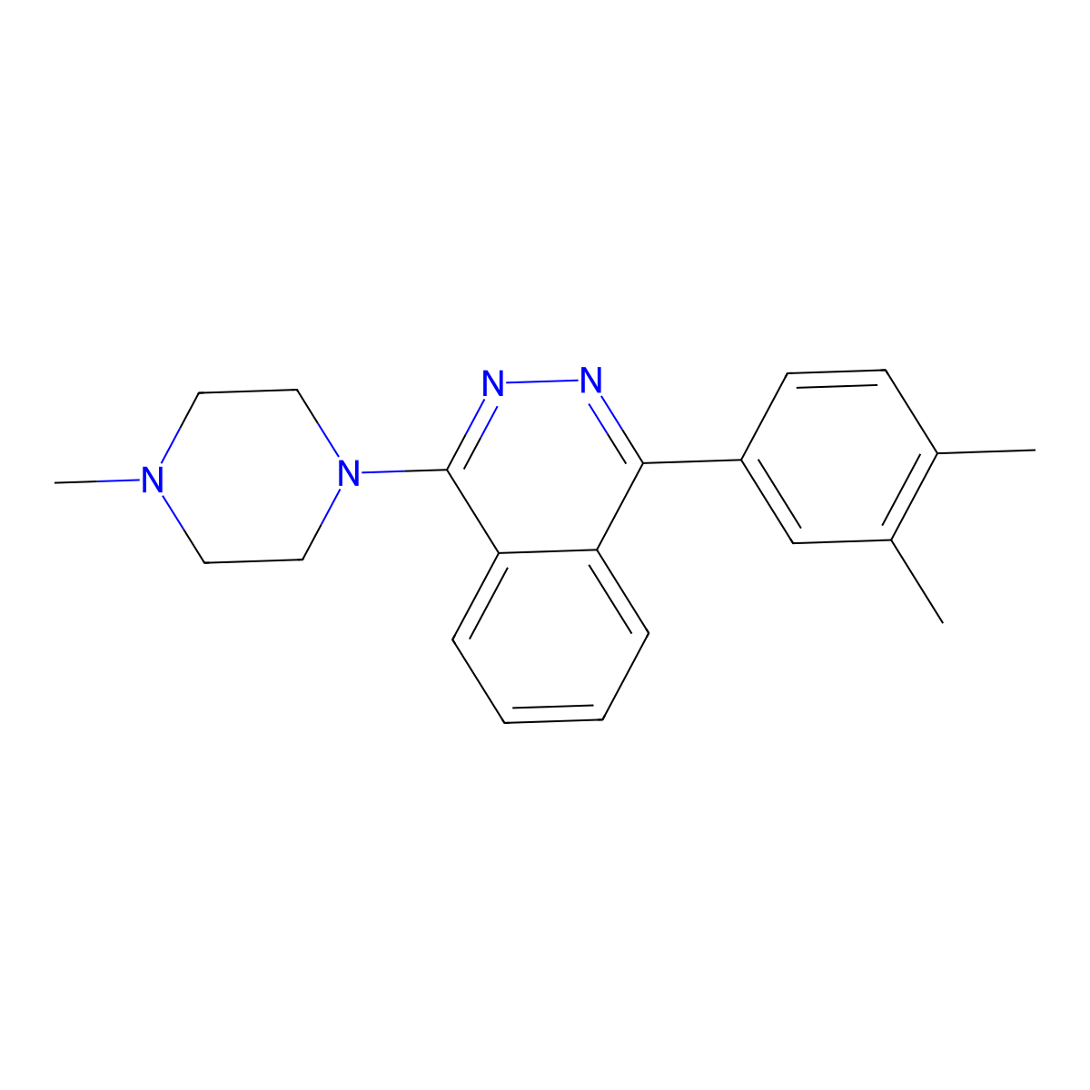 1-(3,4-Dimethylphenyl)-4-(4-methylpiperazin-1-yl)phthalazine molecular structure, CAS 314261-44-4