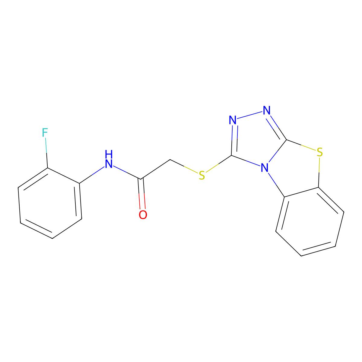 N-(2-fluorophenyl)-2-{7-thia-2,4,5-triazatricyclo[6.4.0.0^{2,6}]dodeca-1(8),3,5,9,11-pentaen-3-ylsulfanyl}acetamide molecular structure, CAS 314261-52-4