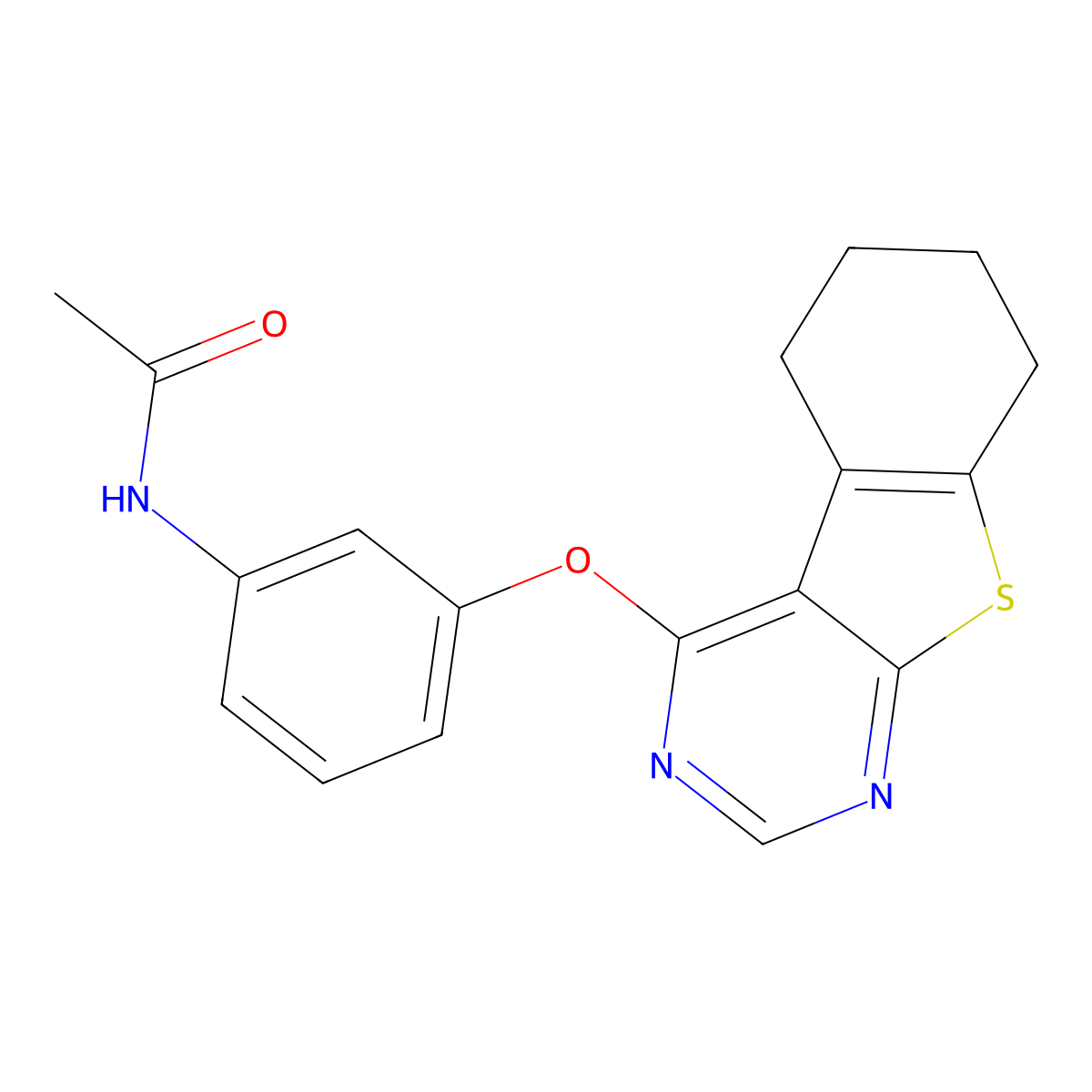 N-[3-(5,6,7,8-tetrahydro[1]benzothieno[2,3-d]pyrimidin-4-yloxy)phenyl]acetamide molecular structure, CAS 314261-55-7