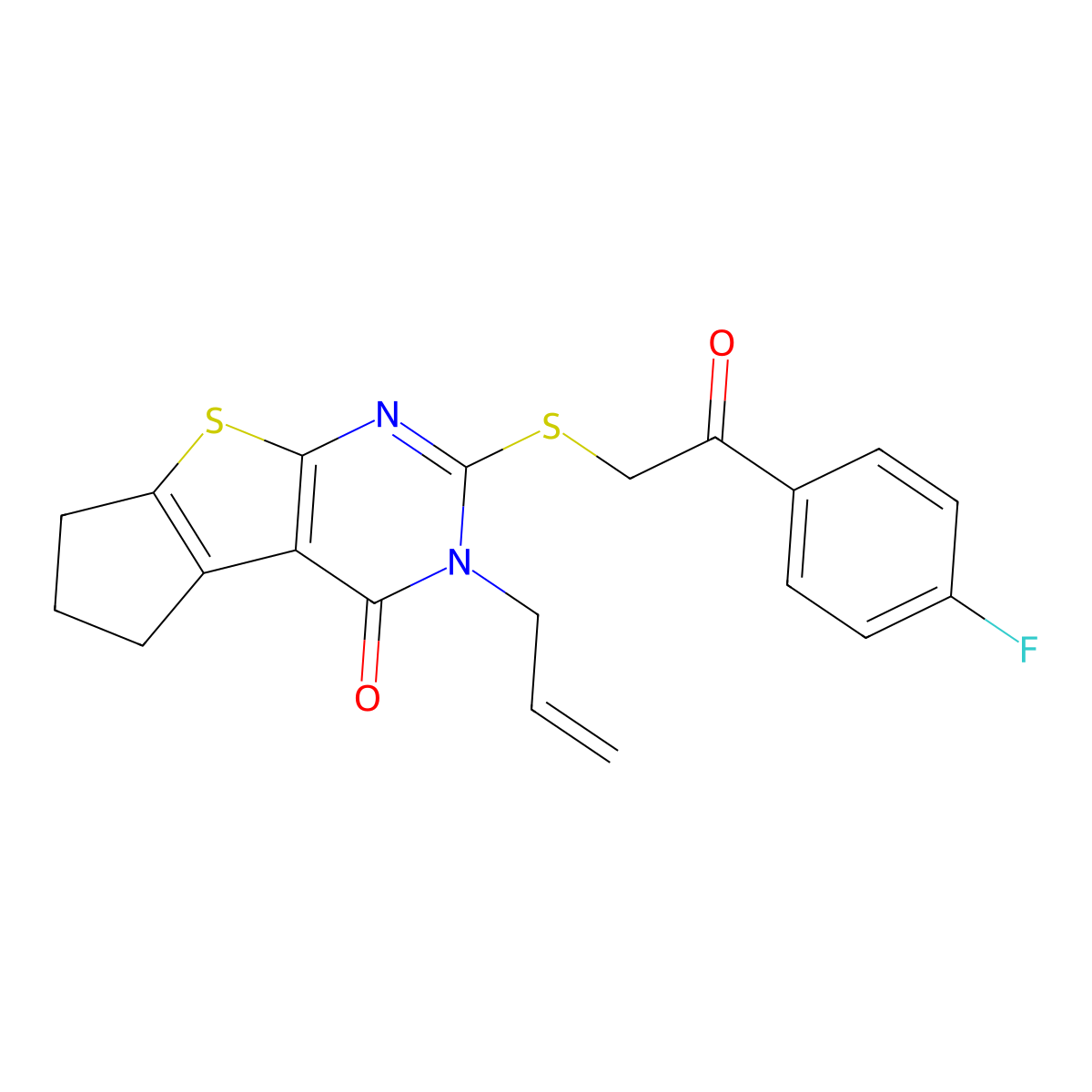 10-{[2-(4-Fluorophenyl)-2-oxoethyl]sulfanyl}-11-(prop-2-en-1-yl)-7-thia-9,11-diazatricyclo[6.4.0.0^{2,6}]dodeca-1(8),2(6),9-trien-12-one molecular structure, CAS 314261-60-4