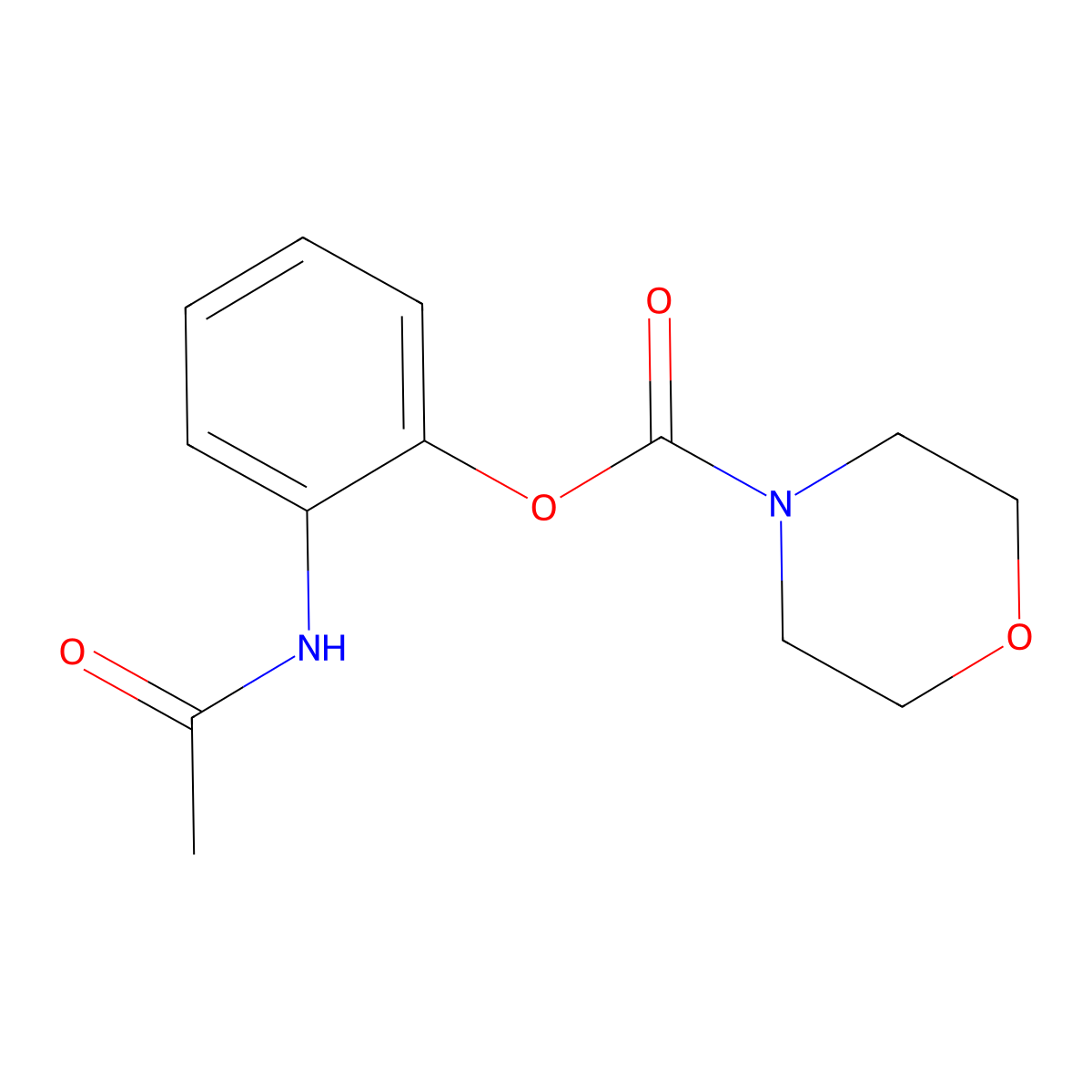 2-Acetamidophenyl morpholine-4-carboxylate molecular structure, CAS 314262-02-7